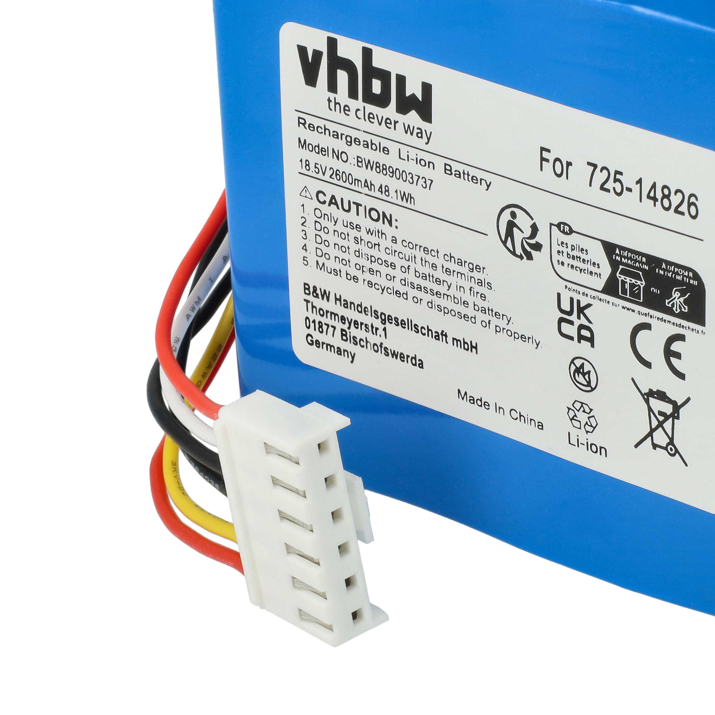 Akku 18,5V als Ersatz für Cub Cadet 725-14826, 725-14827, 725-18426, 753-11203, 753-11204 - 2600mAh Li-Ion