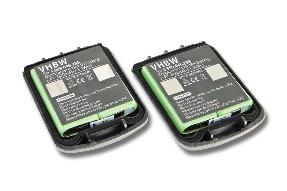 2x Batteries remplace 4999046235, NTTQ49MAE6, 4.999.046.235 pour téléphone Nortel - 600mAh 2,4V NiMH