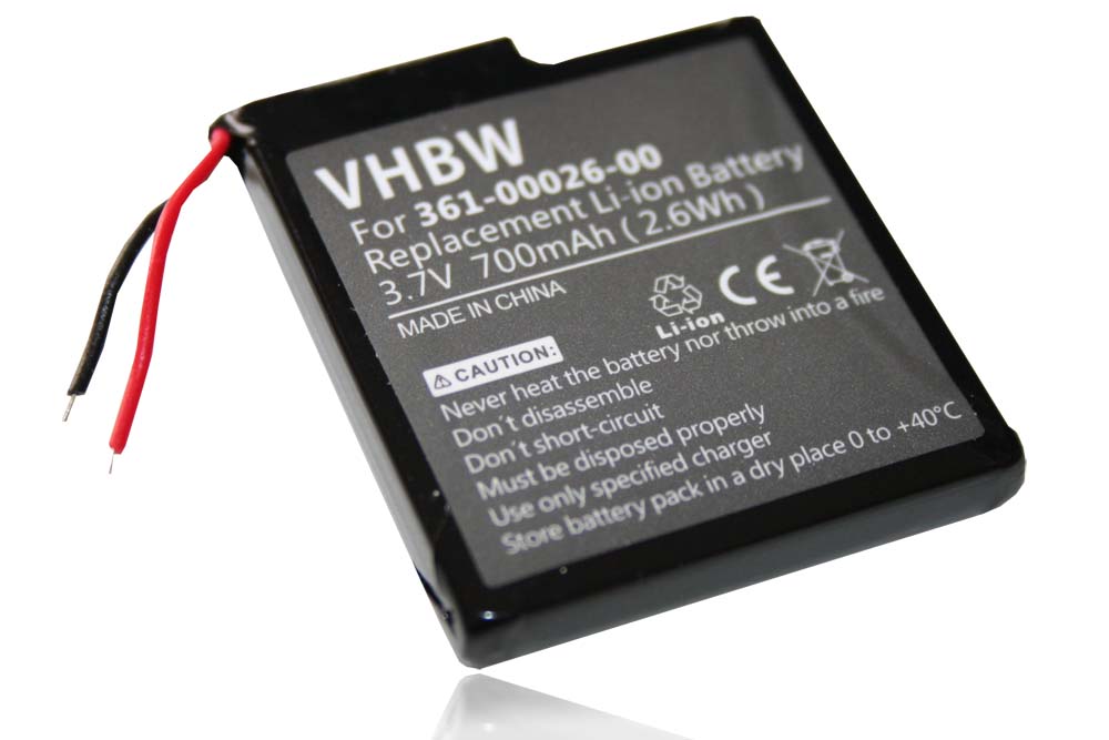 Batterie remplace Garmin 361-00026-00 pour navigation GPS - 700mAh 3,7V Li-ion
