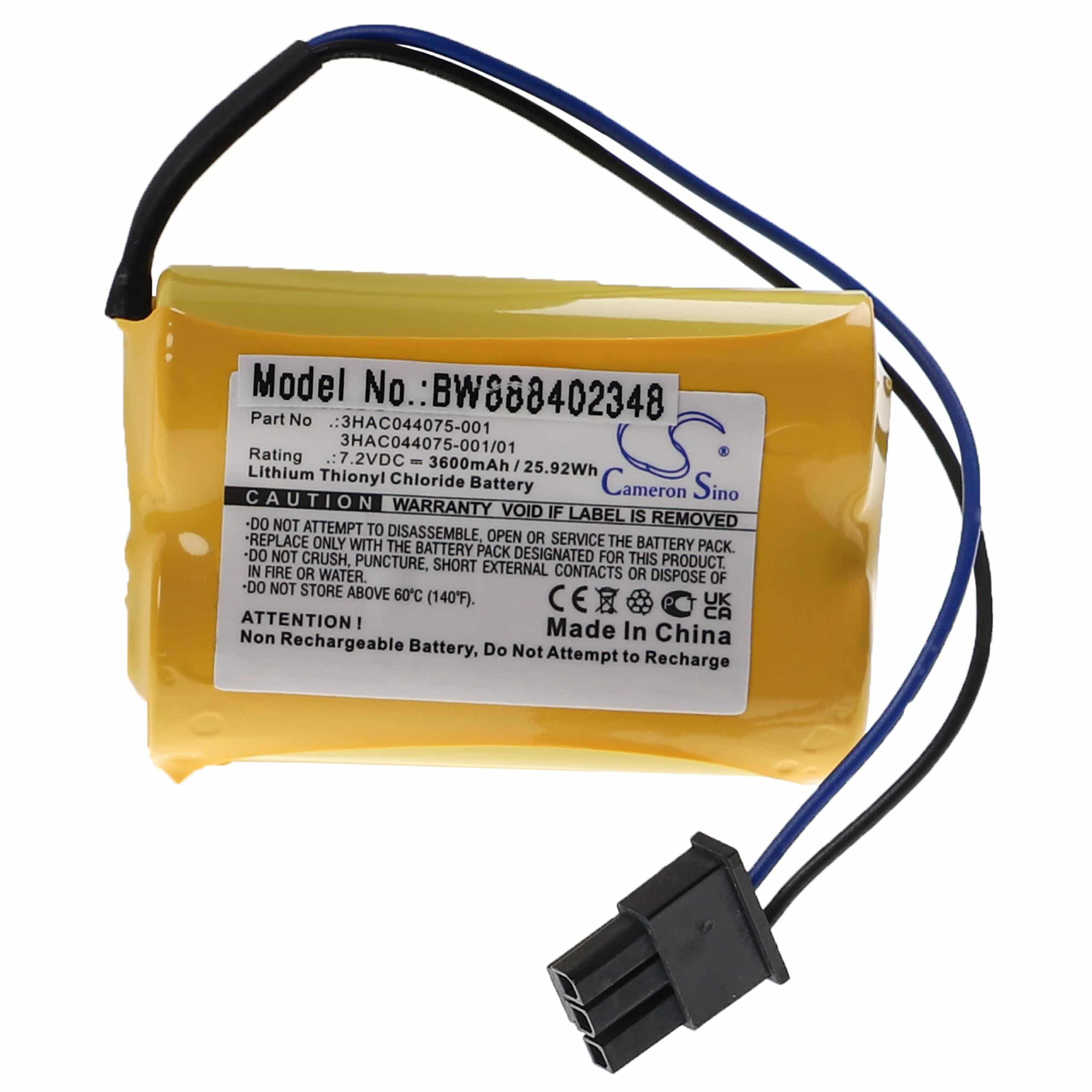 Industrieroboter-Batterie als Ersatz für ABB 3HAC044075-001/01, 3HAC044075-001 - 3600mAh 7,2V Li-SOCl2