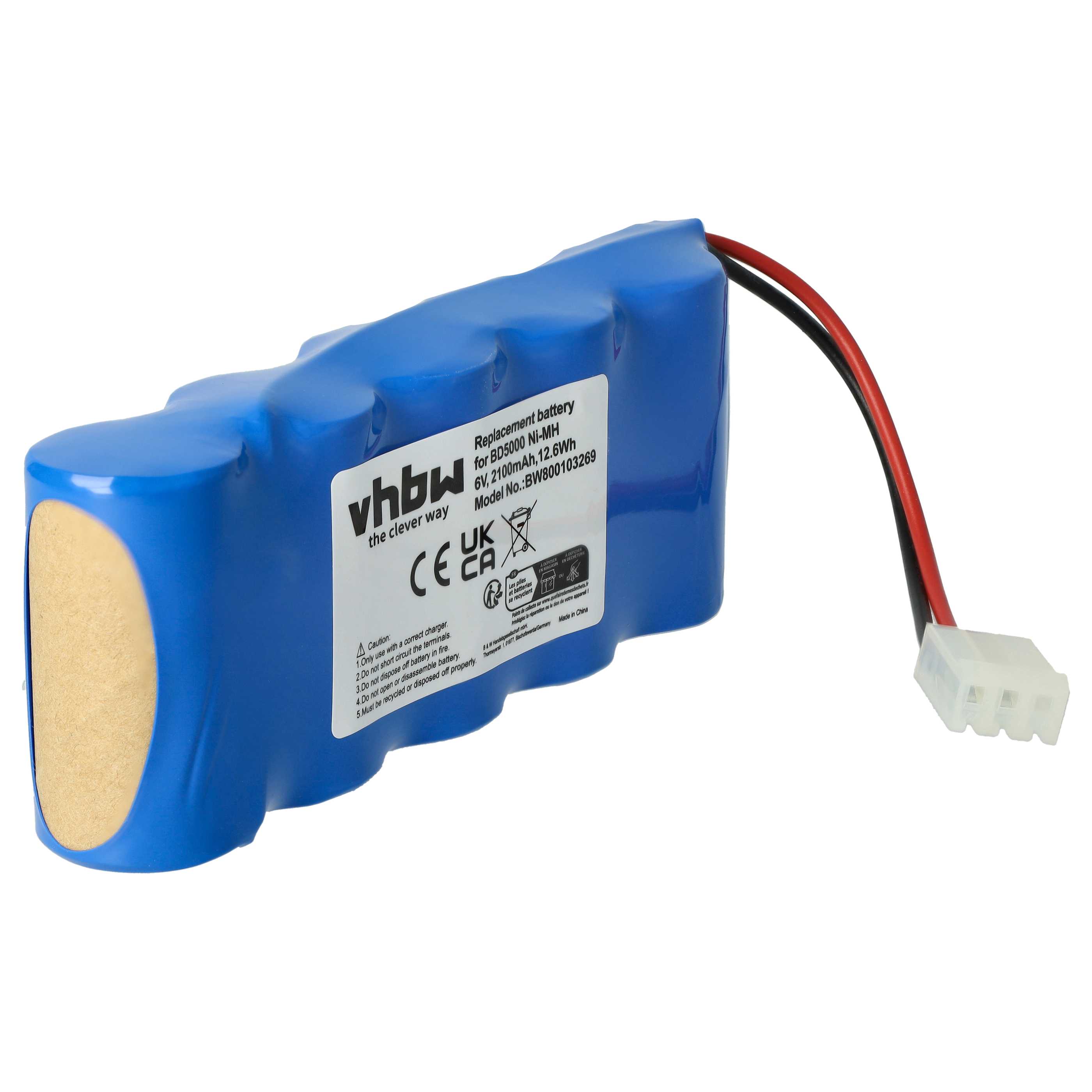 Batería reemplaza Bosch E-BRLX620-1-NC para diversos dispositivos (2100 mAh, 6 V, NiMH)