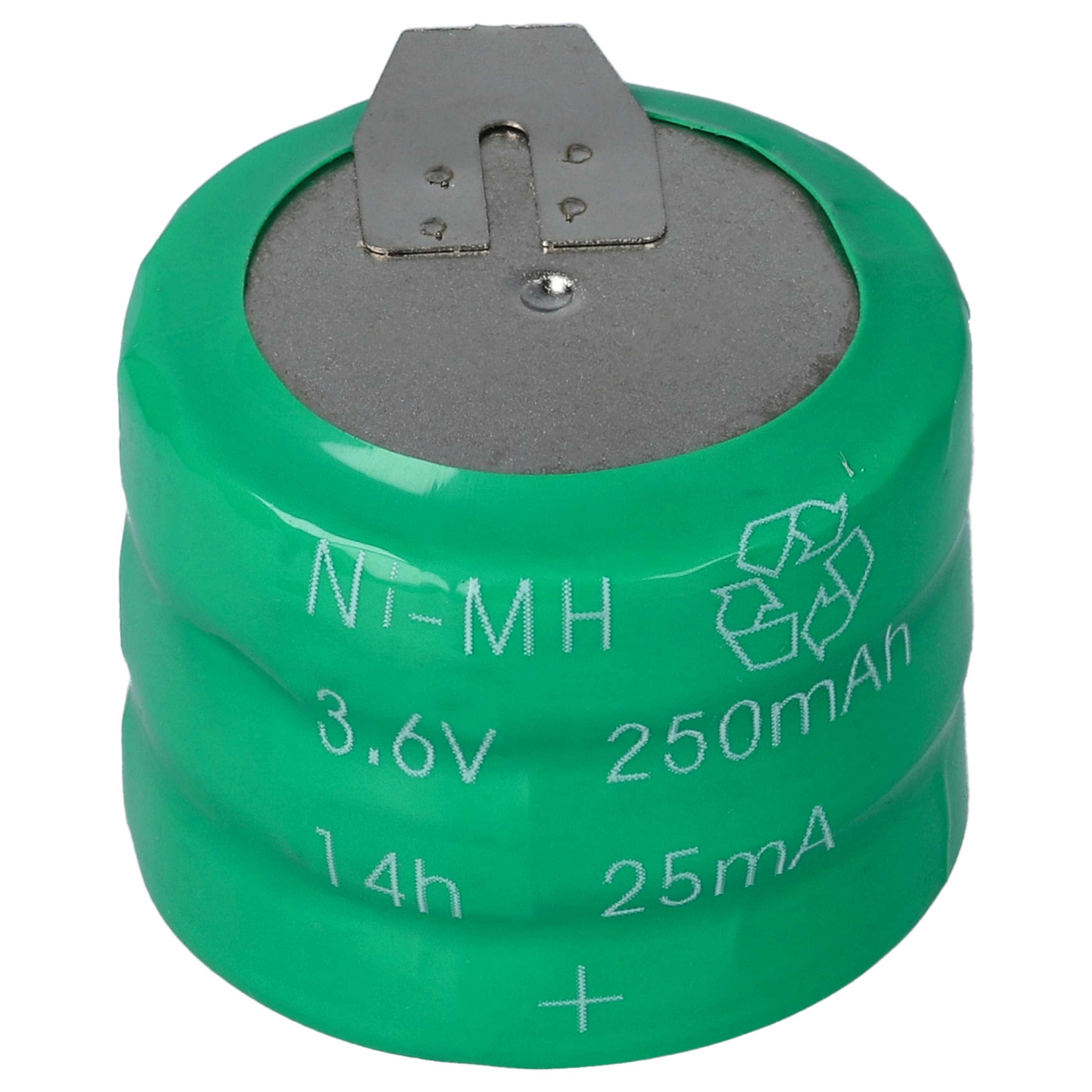 5x Button Cell Battery Type V250H for Model Building Solar Lamps etc. - 250 mAh 3.6 V NiMH
