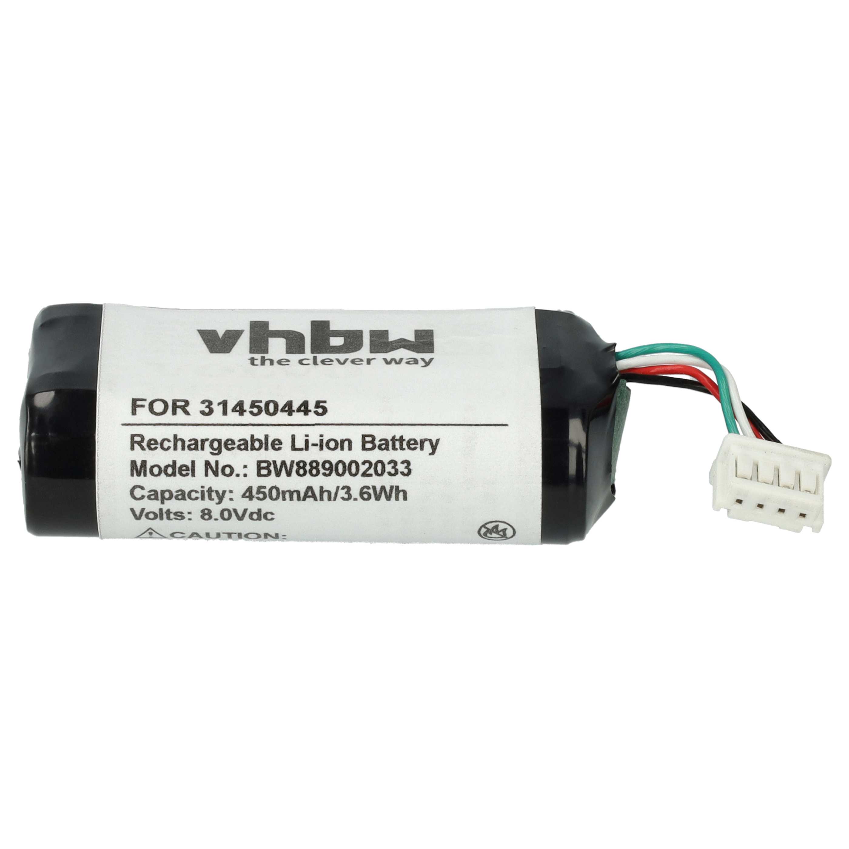 Batería recargable reemplaza Volvo 31450445 PC de a bordo - 450 mAh 8 V Li-Ion