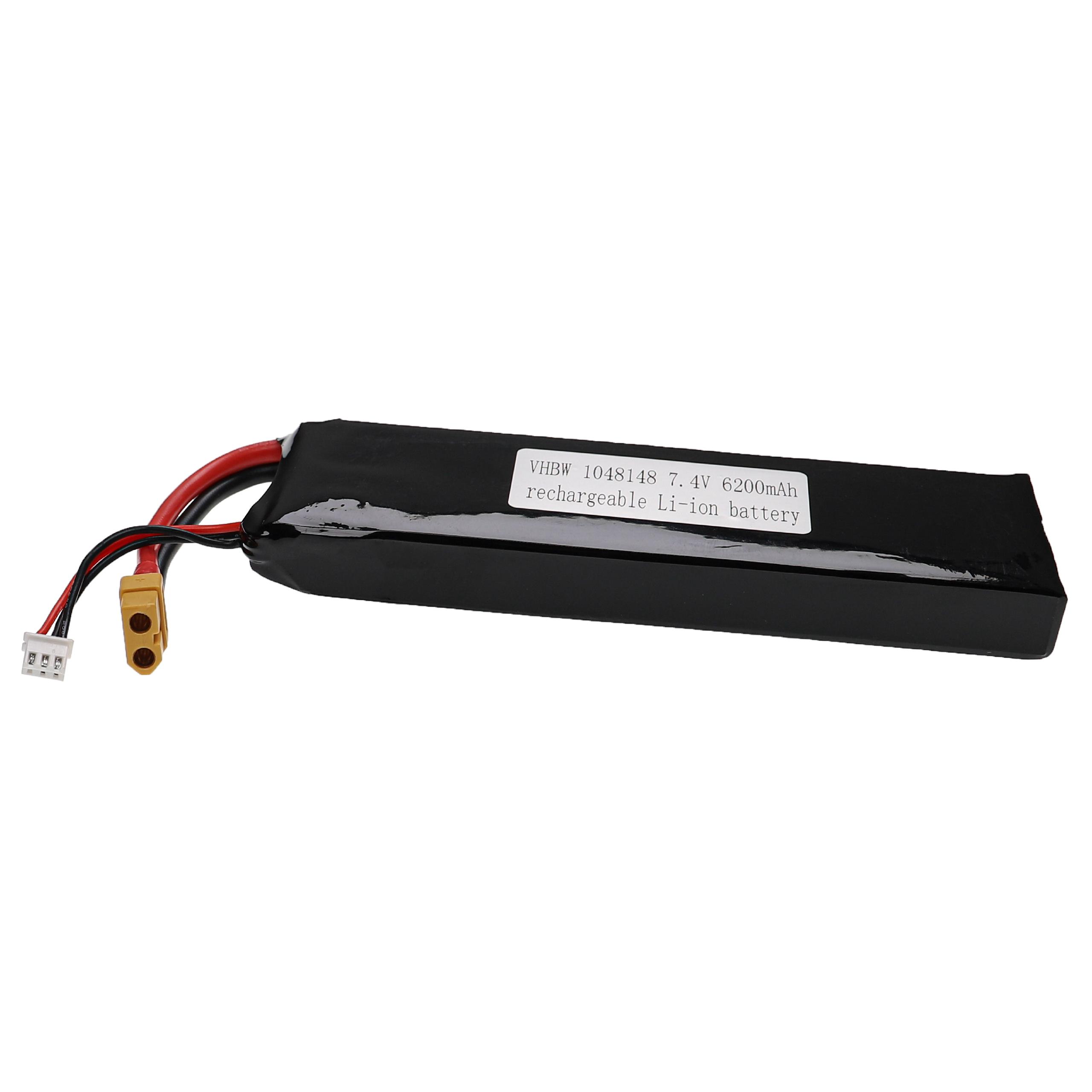 Batterie pour modèle radio-télécommandé - 6200mAh 7,4V Li-polymère, XT60