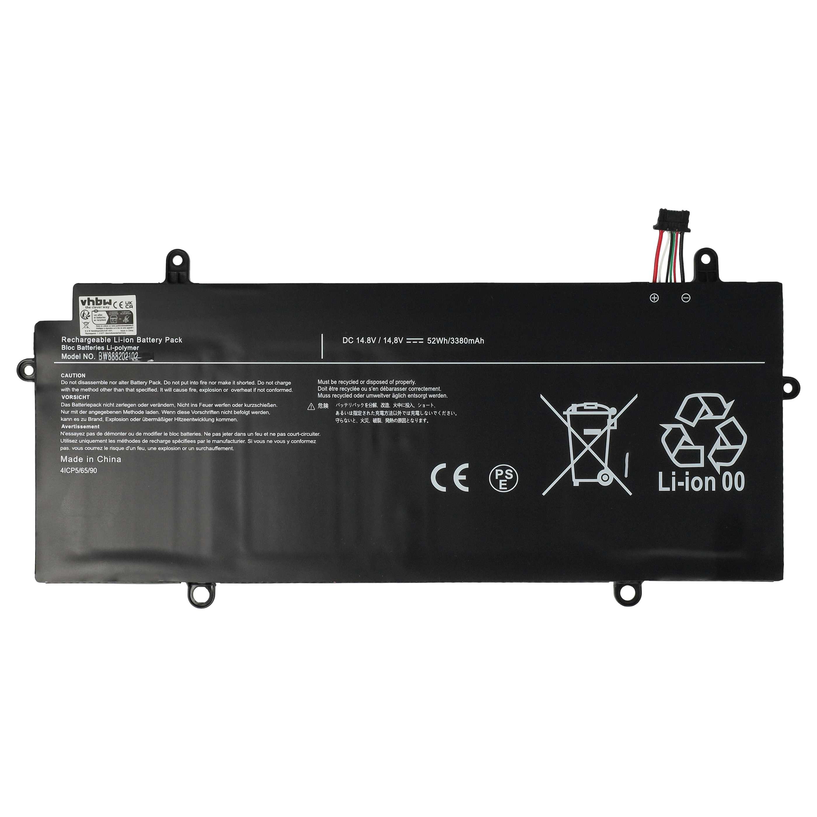 Notebook-Akku als Ersatz für Toshiba PA5136U-1BRS - 3350mAh 14,8V Li-Polymer