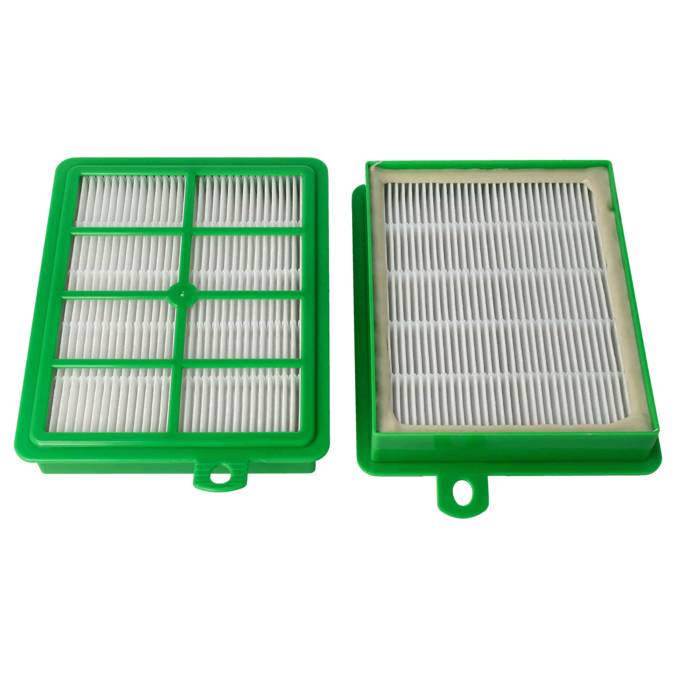 2x Filtro reemplaza AEG ASF1W, AFS1, E 12, AFS1W, AEFG12W para aspiradora - filtro Hepa blanco / verde
