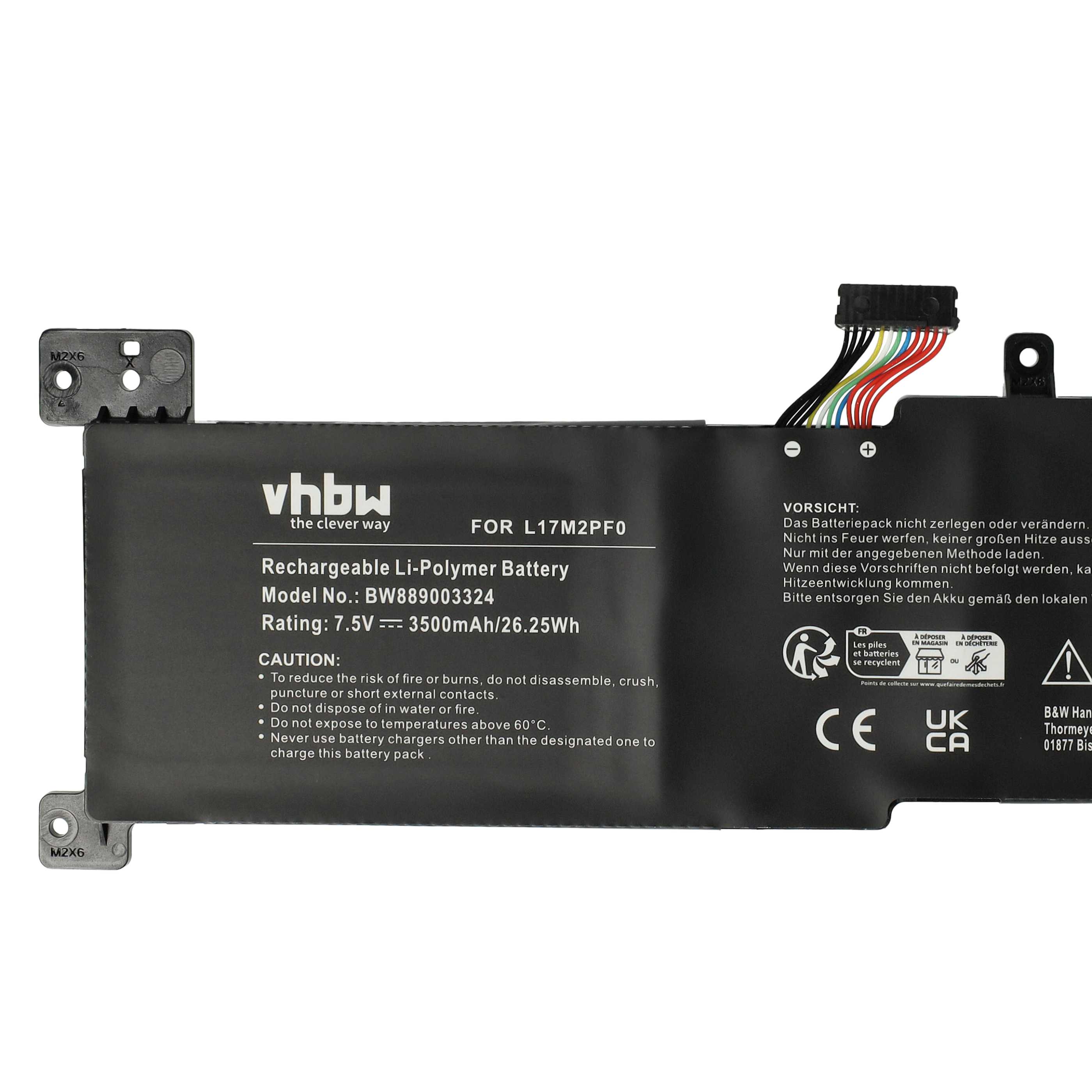 Akumulator do laptopa zamiennik Lenovo 5B10Q62138, 5B10Q62139, 5B10Q41211 - 3500 mAh 7,5 V LiPo, czarny