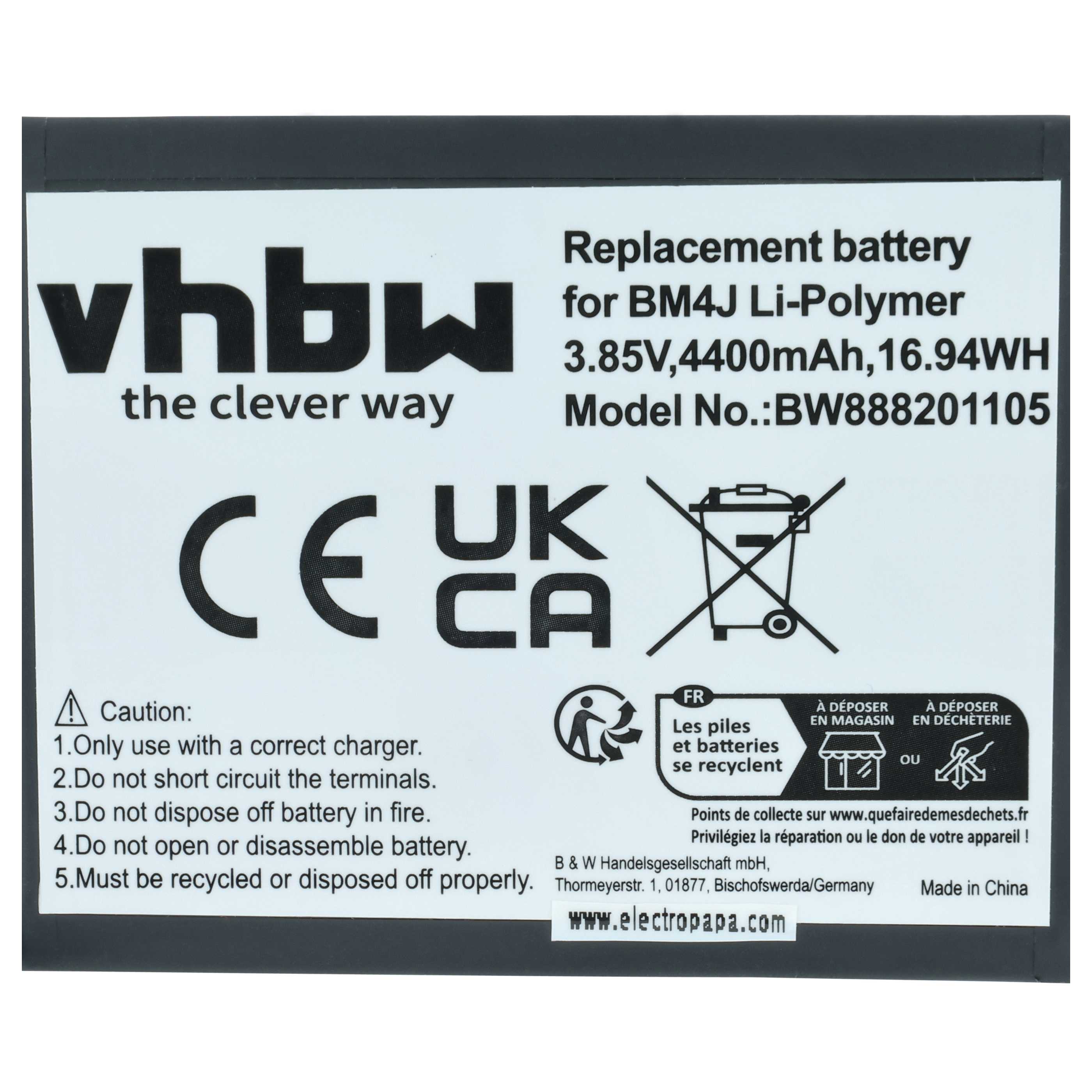Akumulator do telefonu smartfona zamiennik Xiaomi / Redmi BM4J - 4400 mAh 3,85 V LiPo