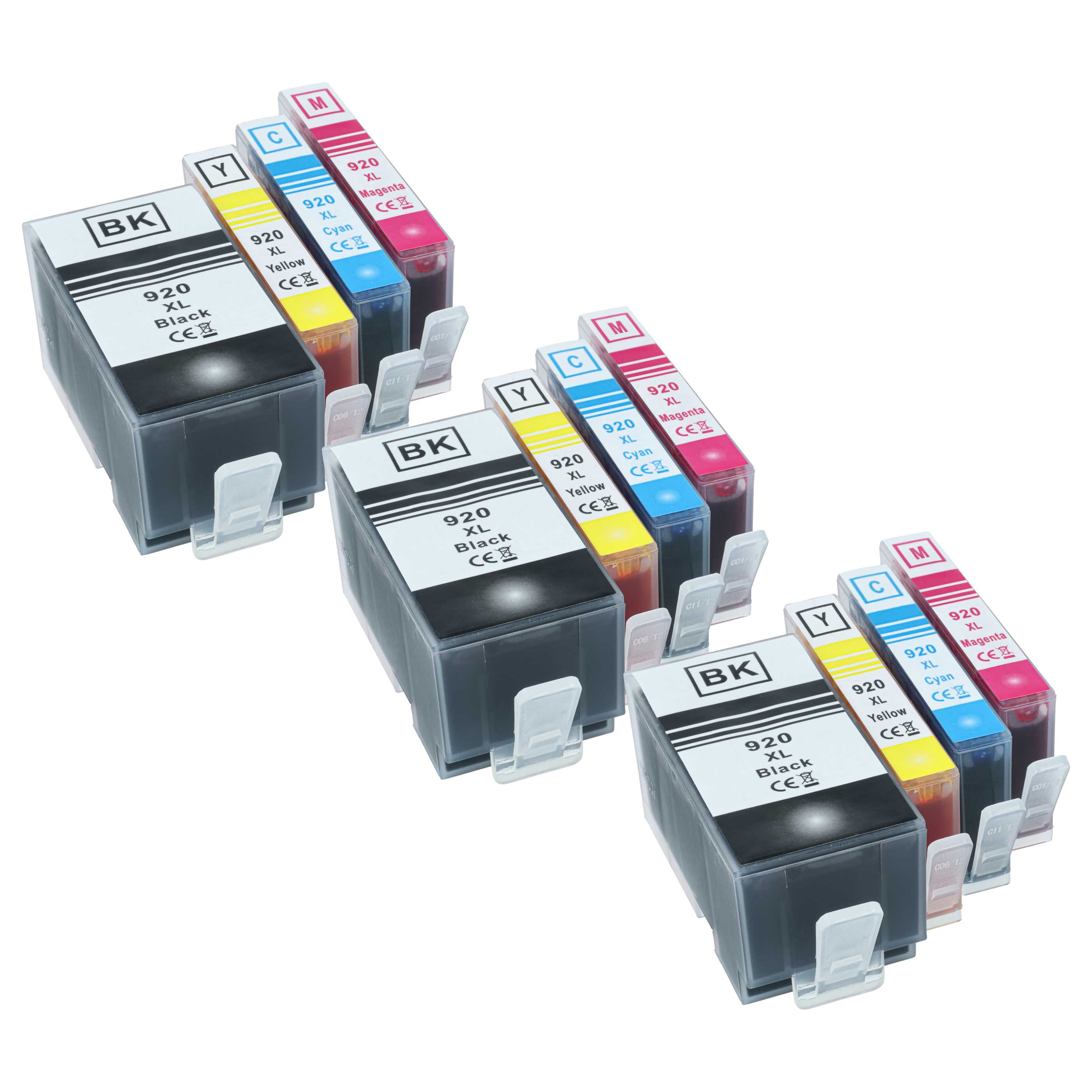 12x Ink Cartridges for HP Officejet 7000, 6000 Special Edition, 6000 Wireless, 6500 A Plus 7000 Printer - B/C/