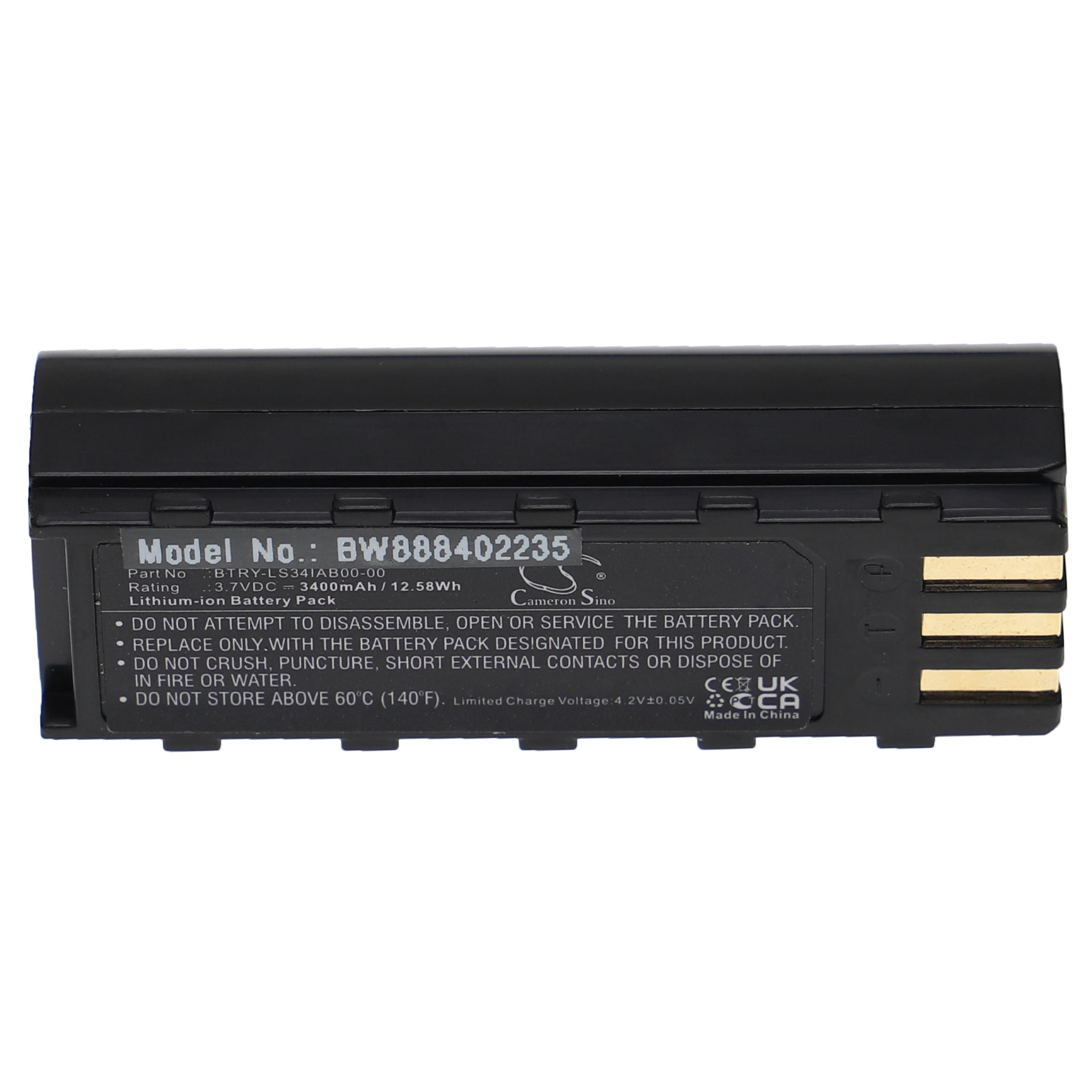 Batería reemplaza Motorola 21-62606-01 para escáner de código de barras Symbol - 3400 mAh 3,7 V Li-Ion