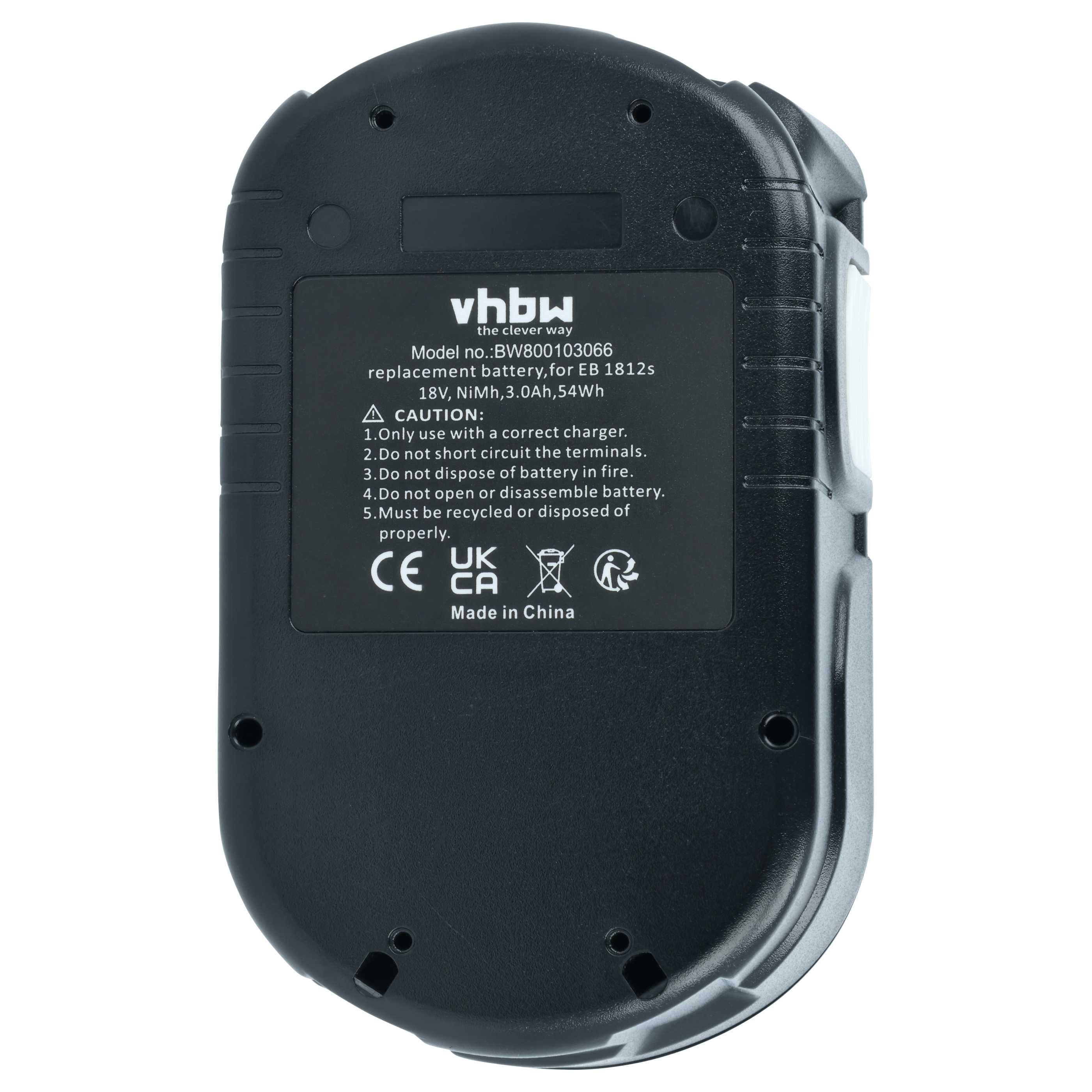 Battery replaces Hitachi BCC 1815, BCH 1820, EB 1814SL, EB 1812S Electric Power Tool - 3000 mAh, 18 V, NiMH
