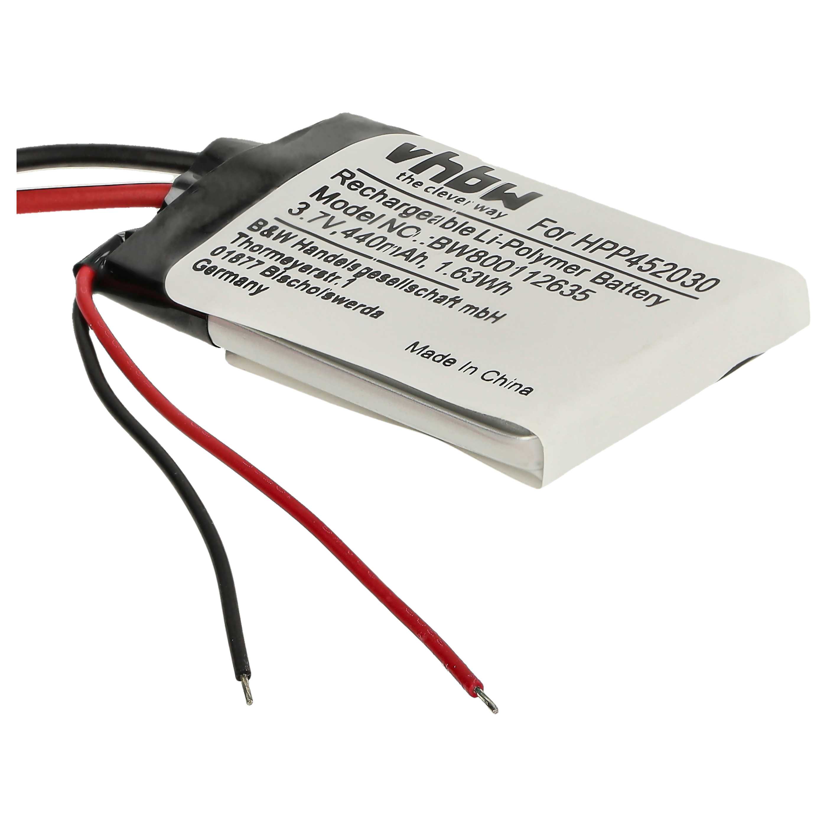Videocamera Battery replaces HPP452030 - 440 mAh 3.7 V Li-polymer