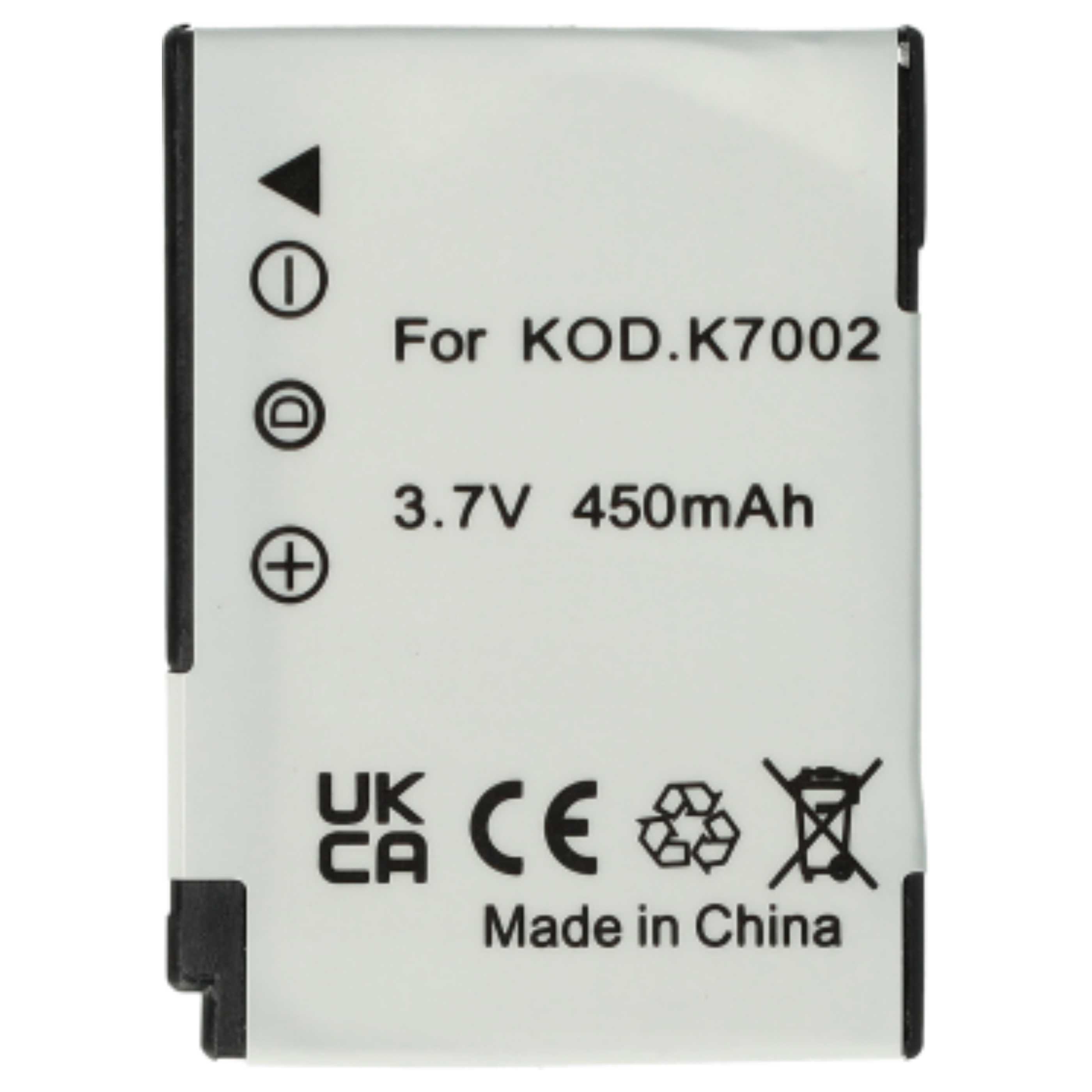2x Battery replaces Kodak Klic-7002 - 460mAh, 3.6V, Li-Ion