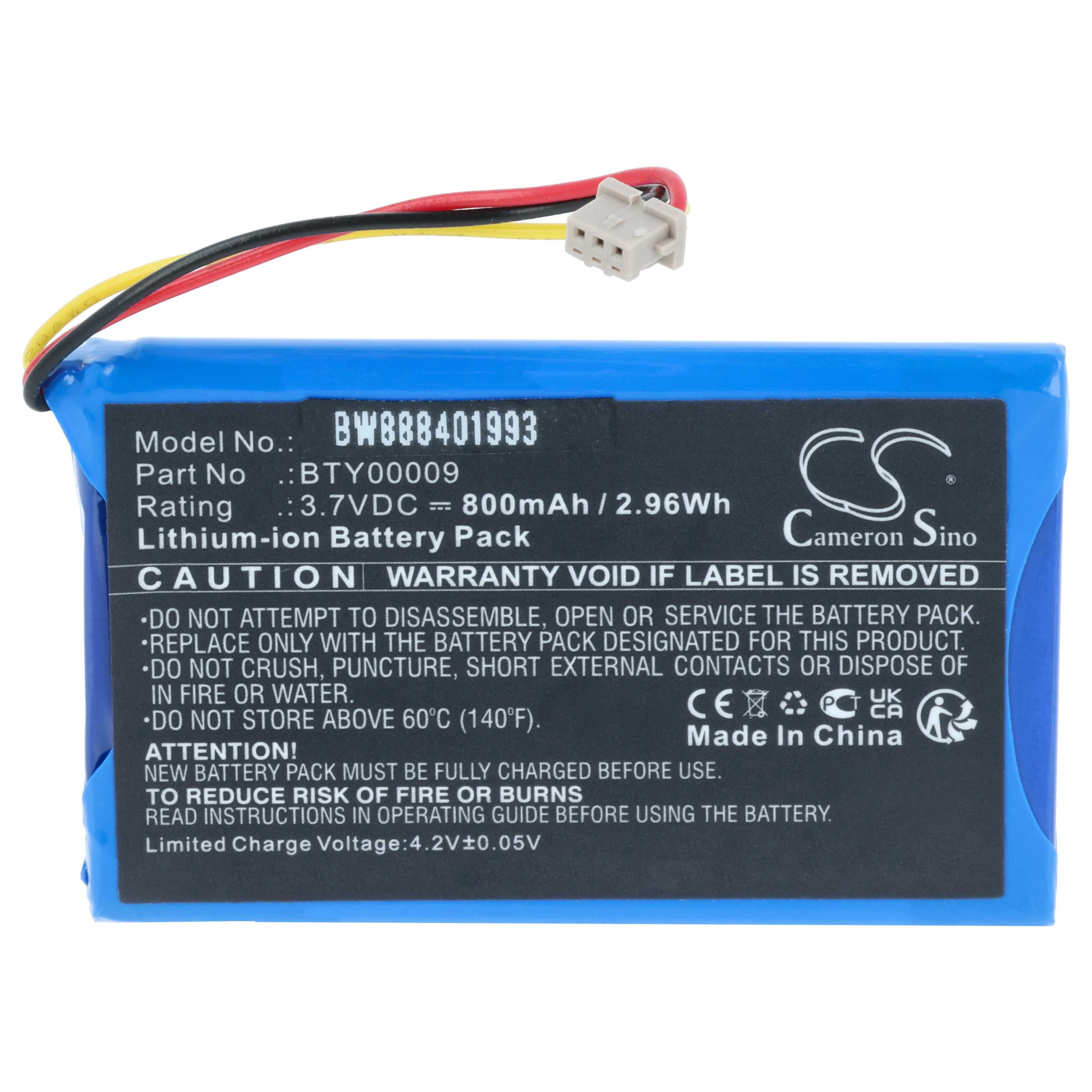 Card Reader 5x Battery replaces Ingenico BTY00009, FPS16020002419 - 800 mAh 3.7 V Li-Ion