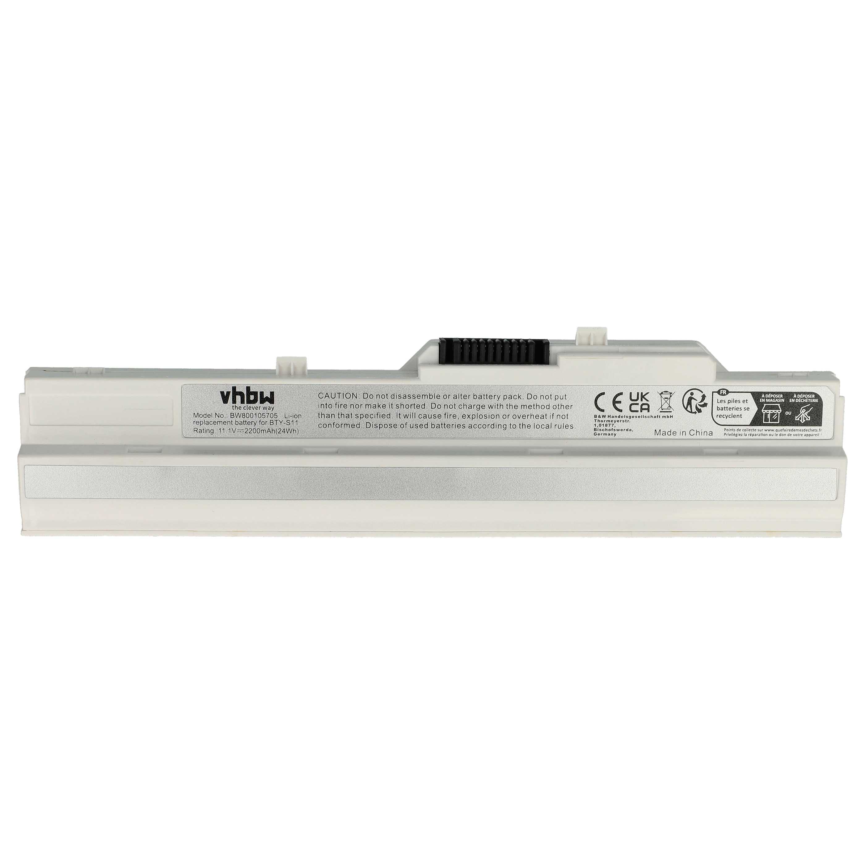 Akumulator do laptopa zamiennik 40025611, 3715A-MS6837D1, 14L-MS6837D1 - 2200 mAh 11,1 V Li-Ion, biały