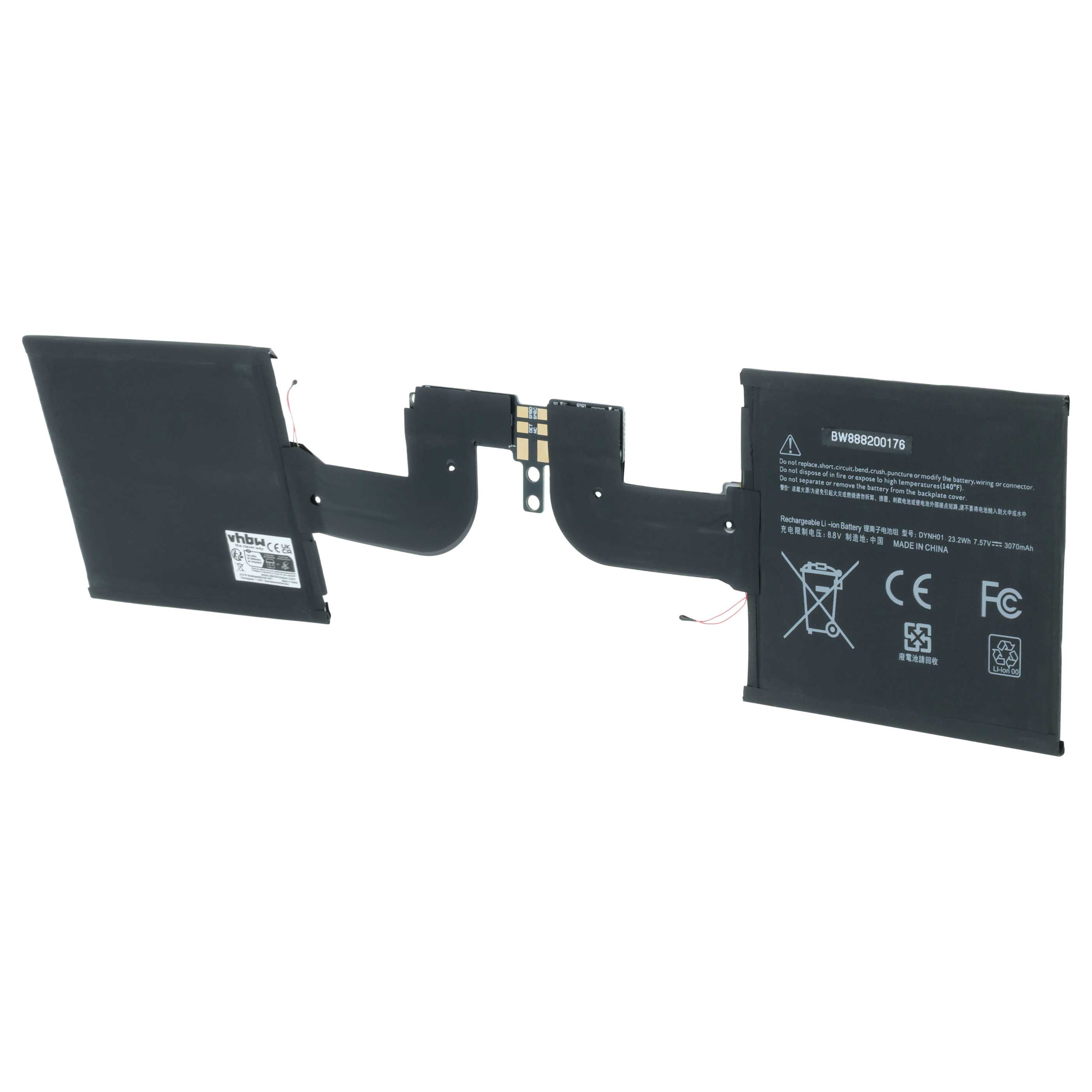 Batterie remplace Microsoft DYNH01 pour ordinateur portable Microsoft- 3000mAh 7,57V Li-polymère