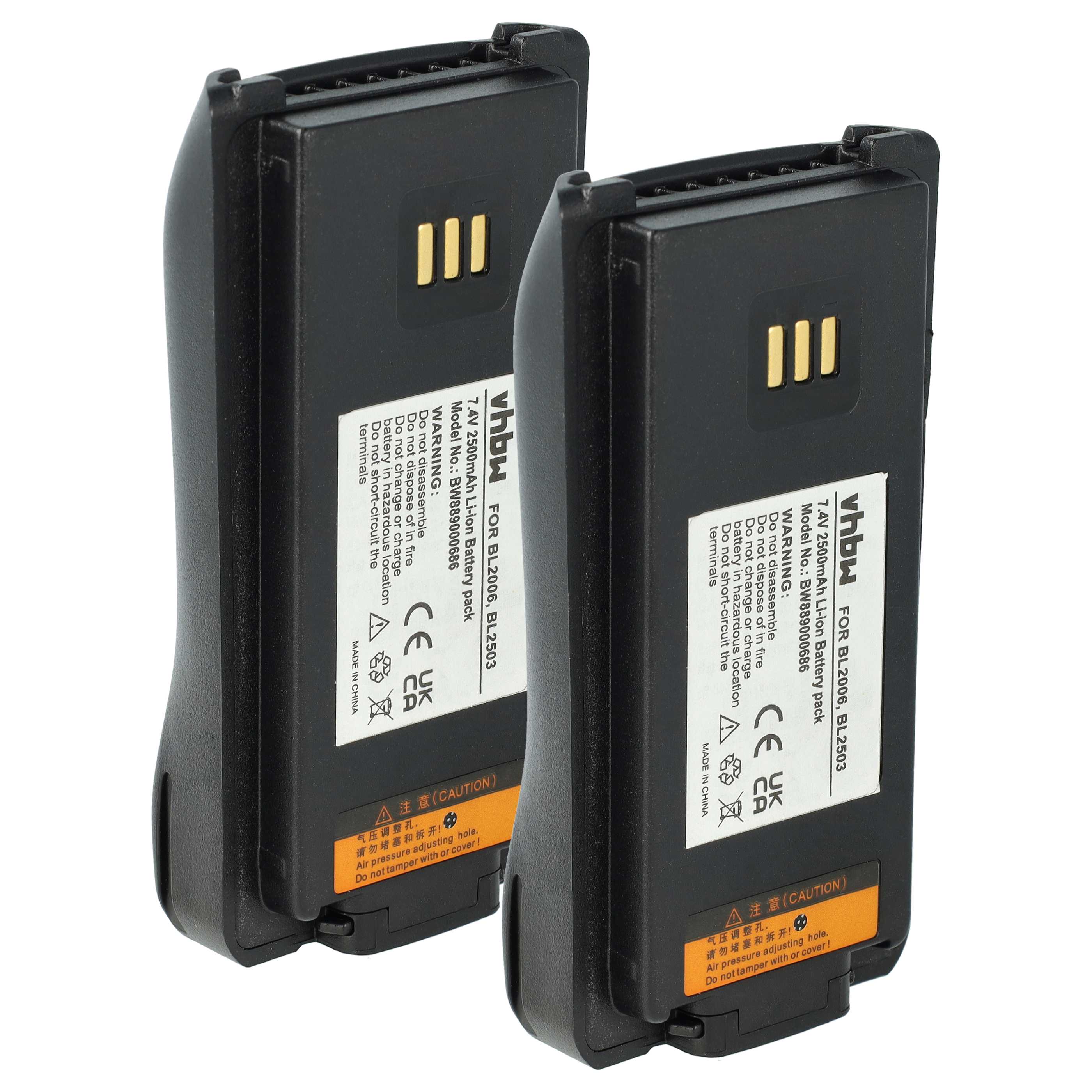 2x Akku für Hyt PD700, PD788 u.a. Li-Ion, 7.4V, 2500mAh