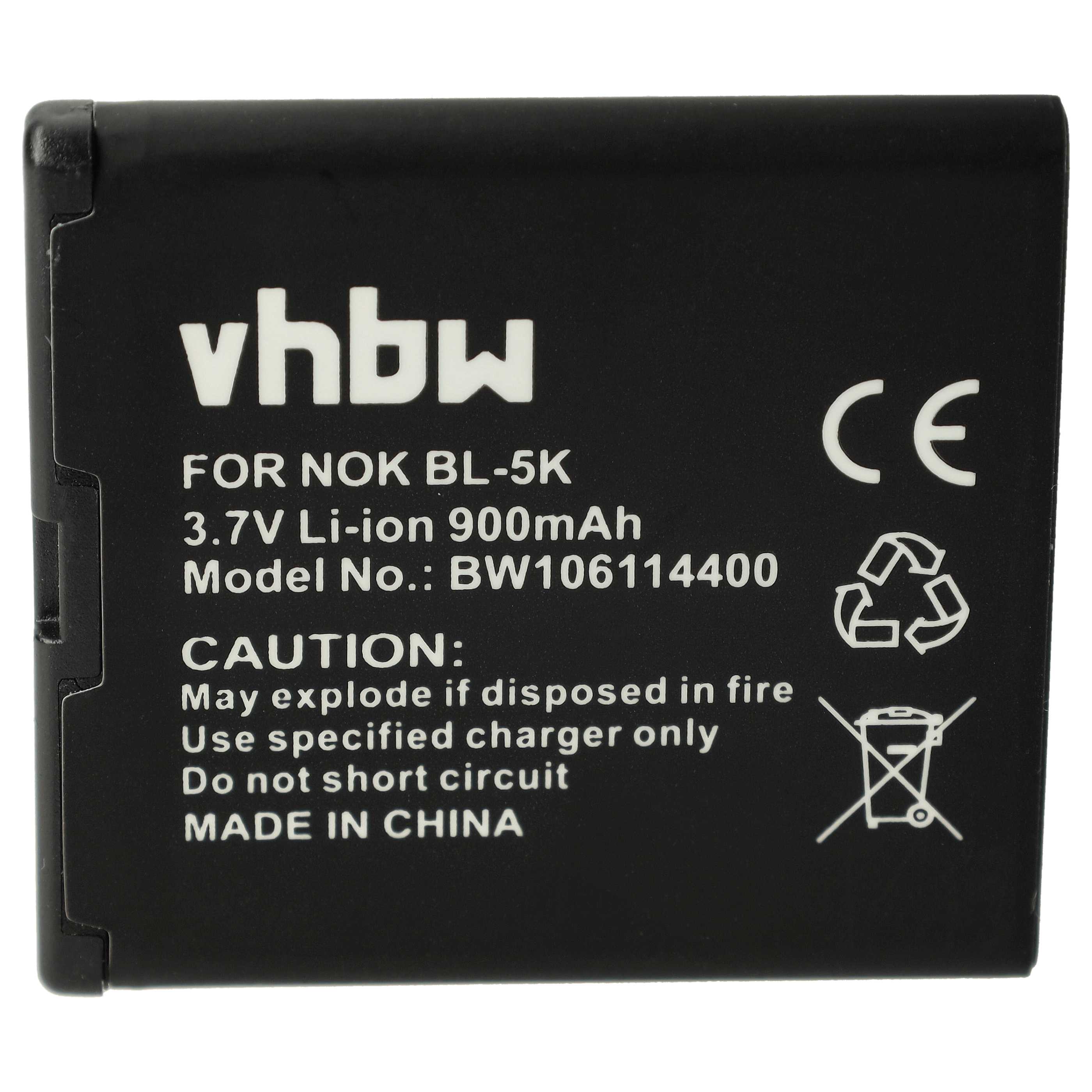 Mobile Phone Battery Replacement for Nokia BL-5K - 900 mAh 3.7 V Li-Ion