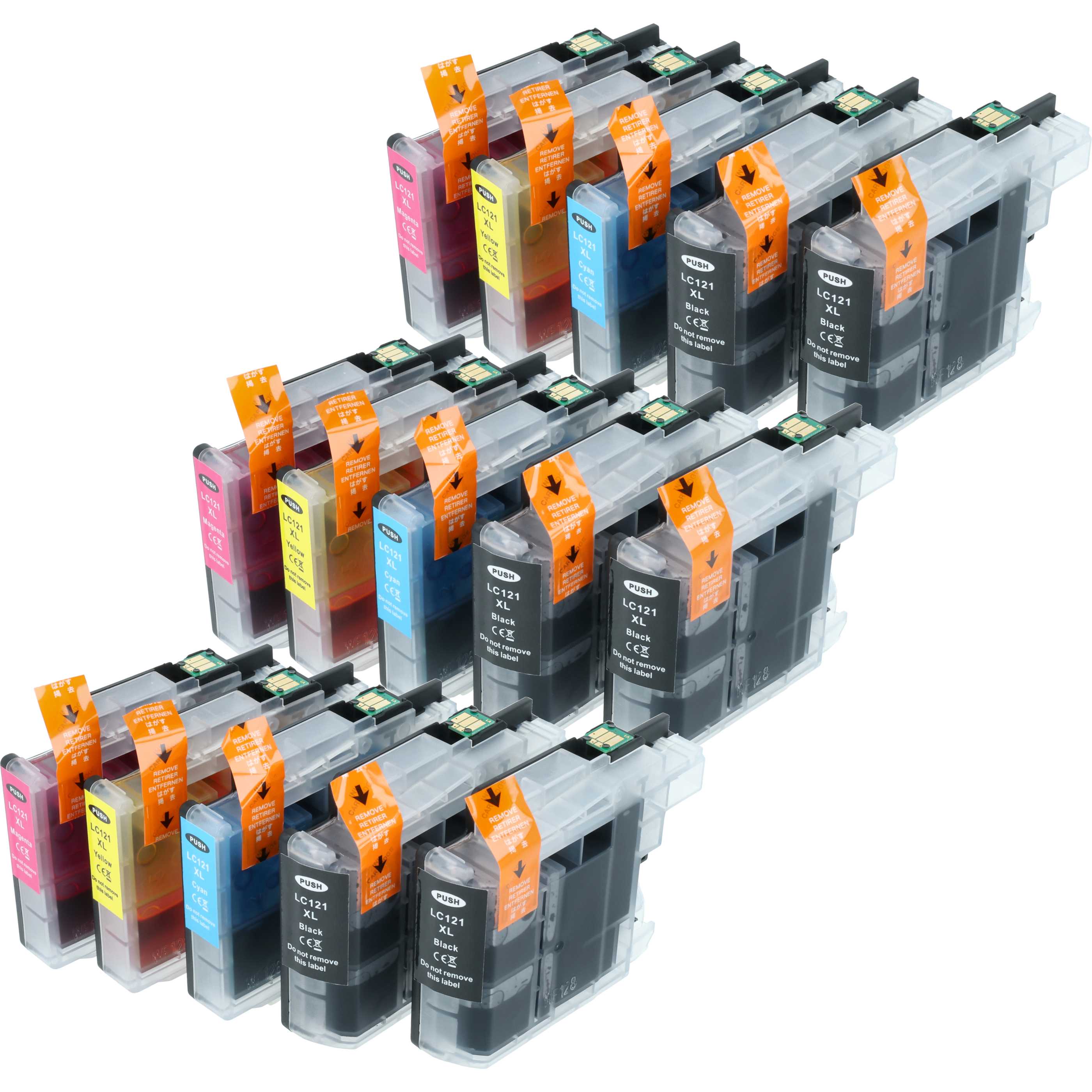 15x Ink Cartridges replaces Brother LC121BK, LC121C, LC121, LC121M, LC121Y 152 W Printer - B/C/M/Y