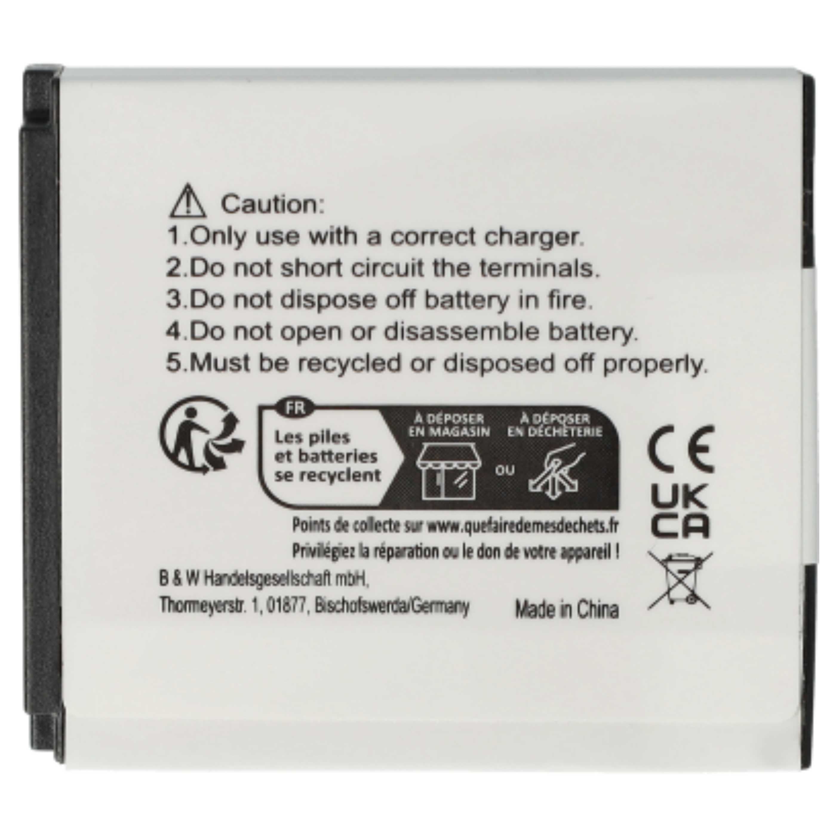 Videocamera 3x Battery replaces Samsung IA-BP125A, AD43-00197A, BP125A, IA-BP125 - 1100 mAh 3.6 V Li-Ion