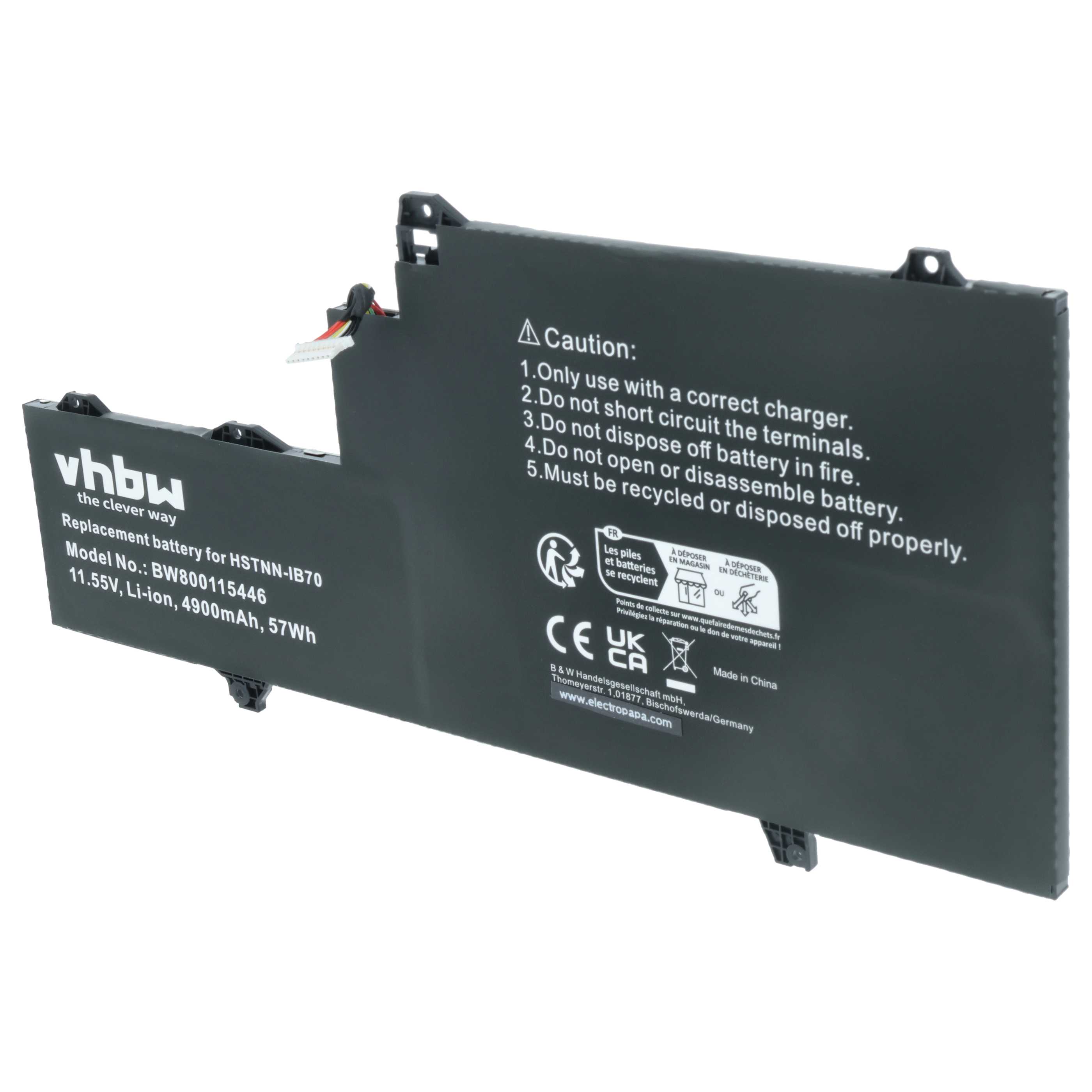Akumulator do laptopa zamiennik HP 1GY29PA, 1GY30PA, 0M03XL, 1GY31PA - 4900 mAh 11,55 V LiPo, czarny