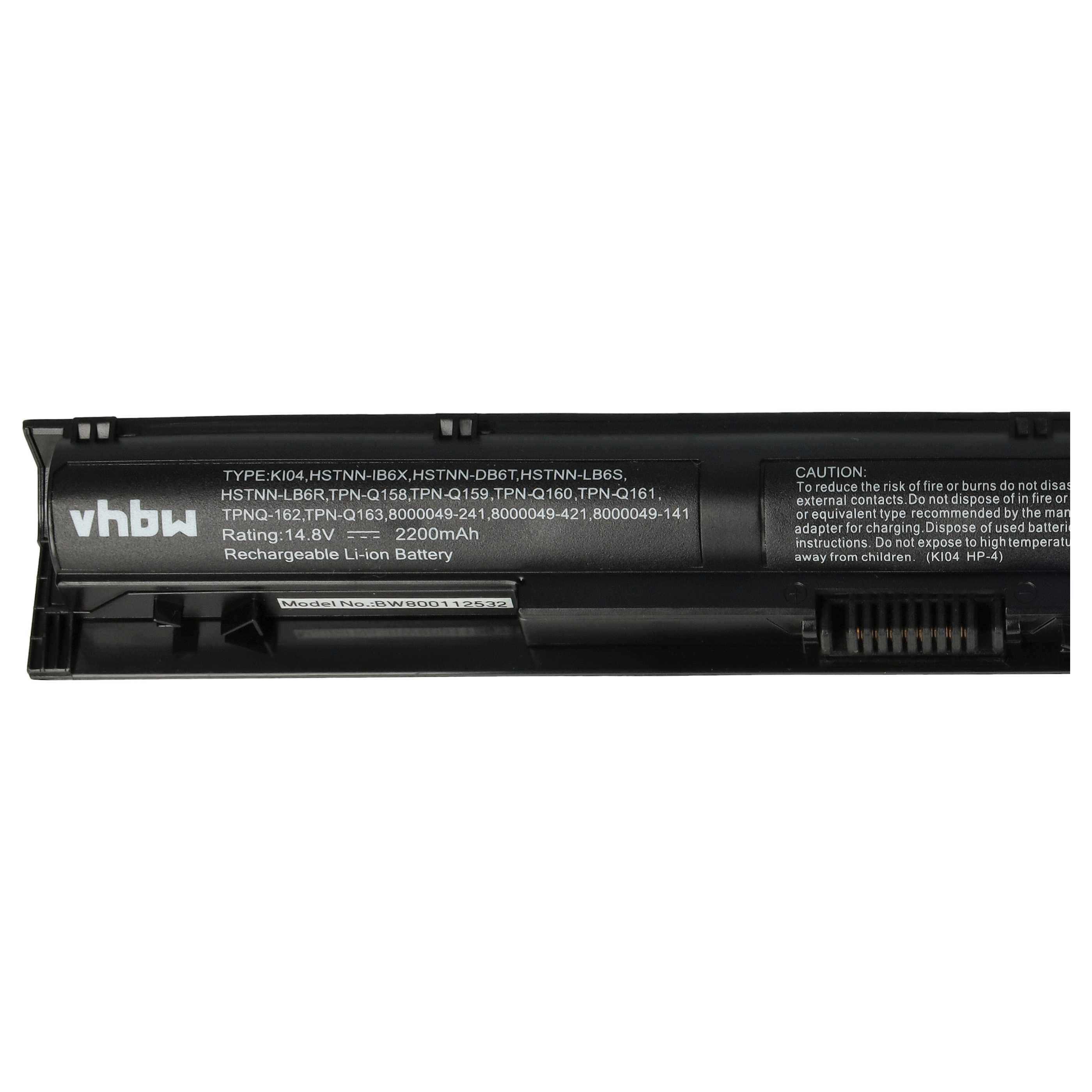Akumulator do laptopa zamiennik HP 800049-001, 800049-241, HSTNN-DB6T - 2200 mAh 14,8 V Li-Ion, czarny