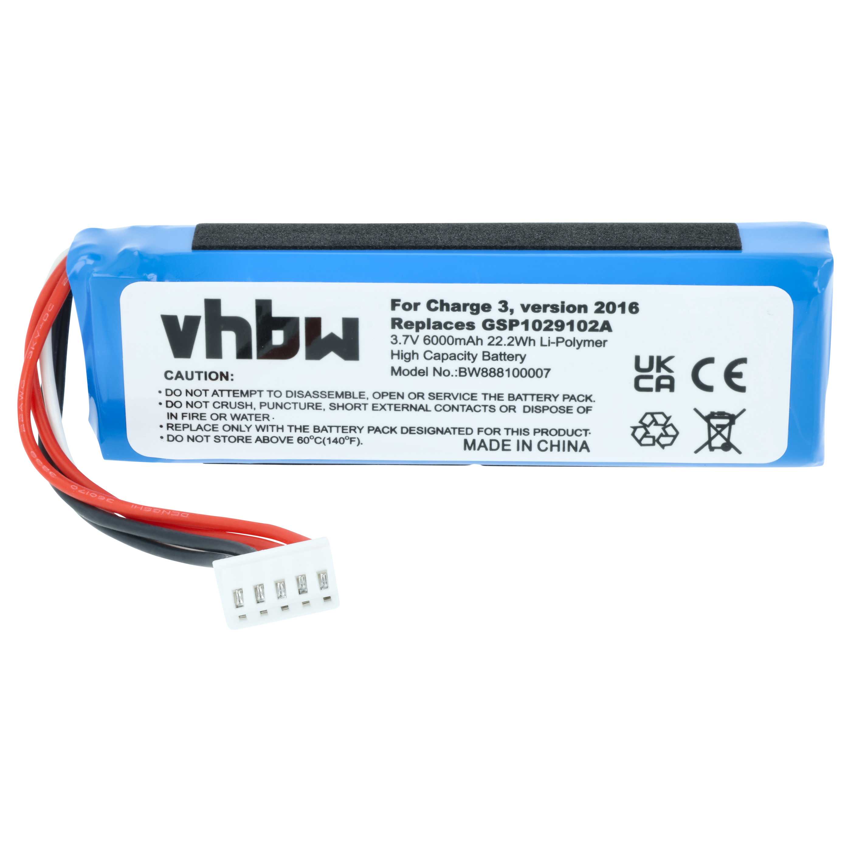 Batteria sostituisce JBL GSP1029102A (versione 1) per altoparlanti - 6000mAh 3,7V Li-Poly