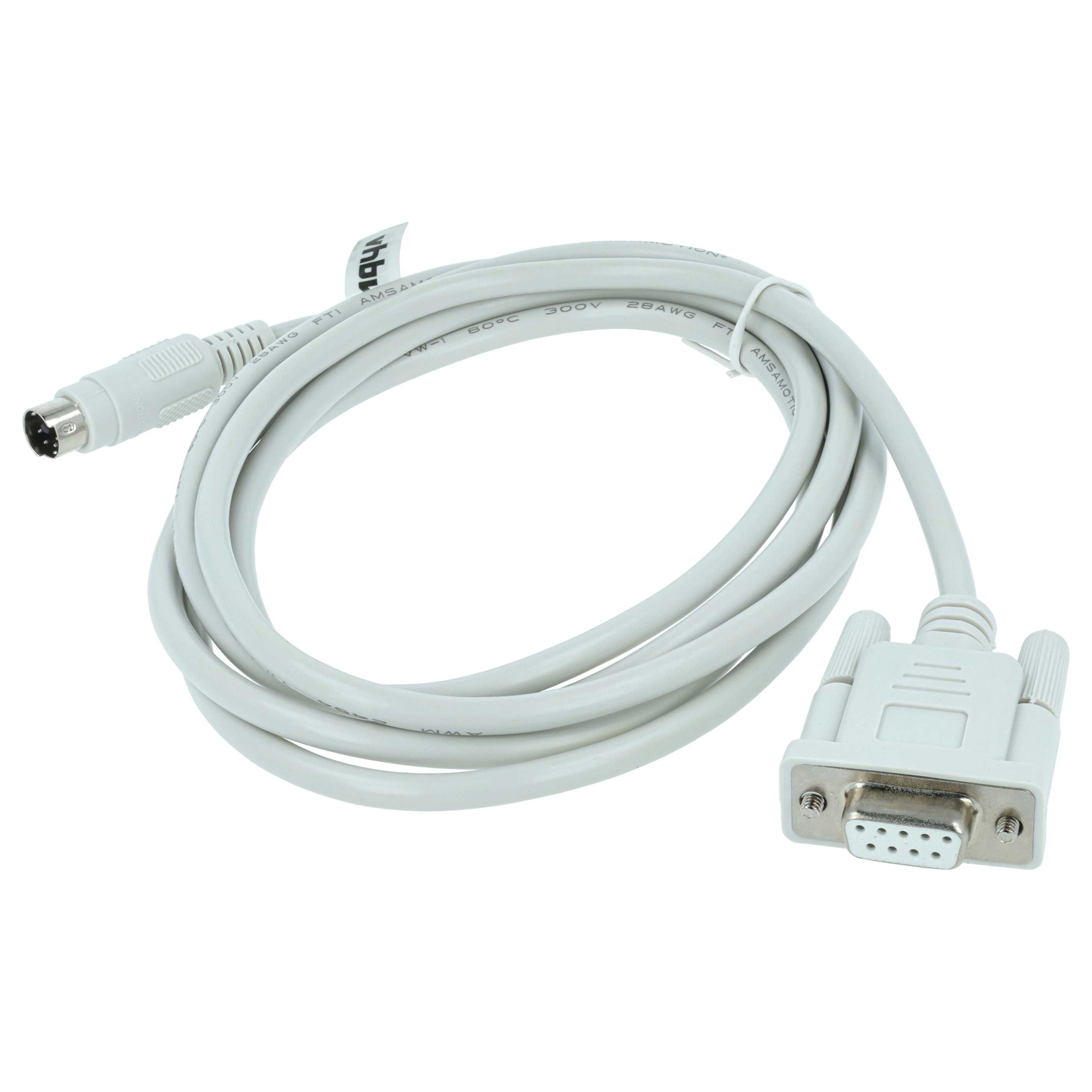 Programming Lead RS-232 suitable for Mitsubishi MELSEC QC30R2, Q-Series PC & Peripherals - Adapter 190cm, Grey