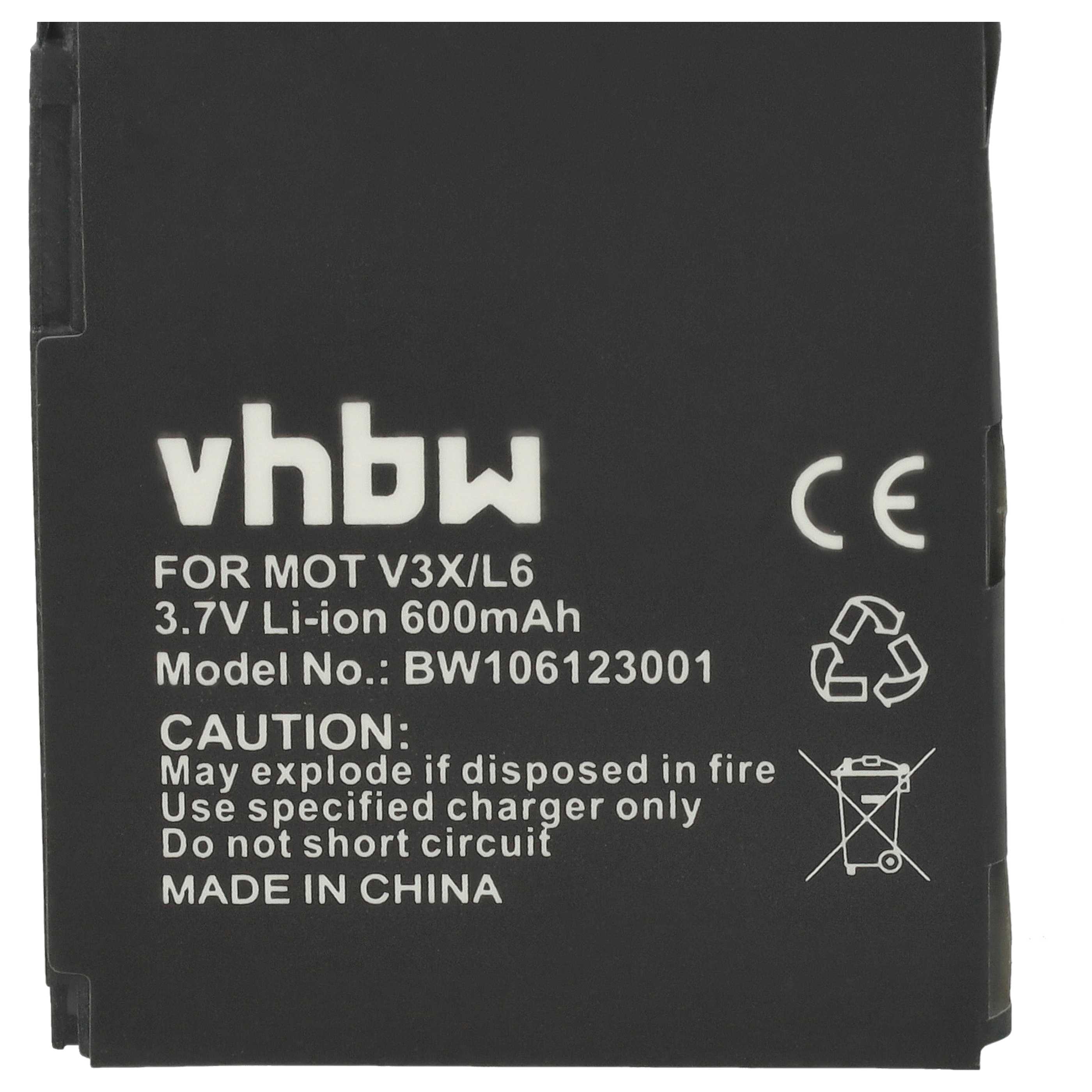 Mobile Phone Battery Replacement for Motorola BC50, SNN5779, CFNN1043, CFNN7007, 77865 - 600 mAh 3.7 V Li-Ion