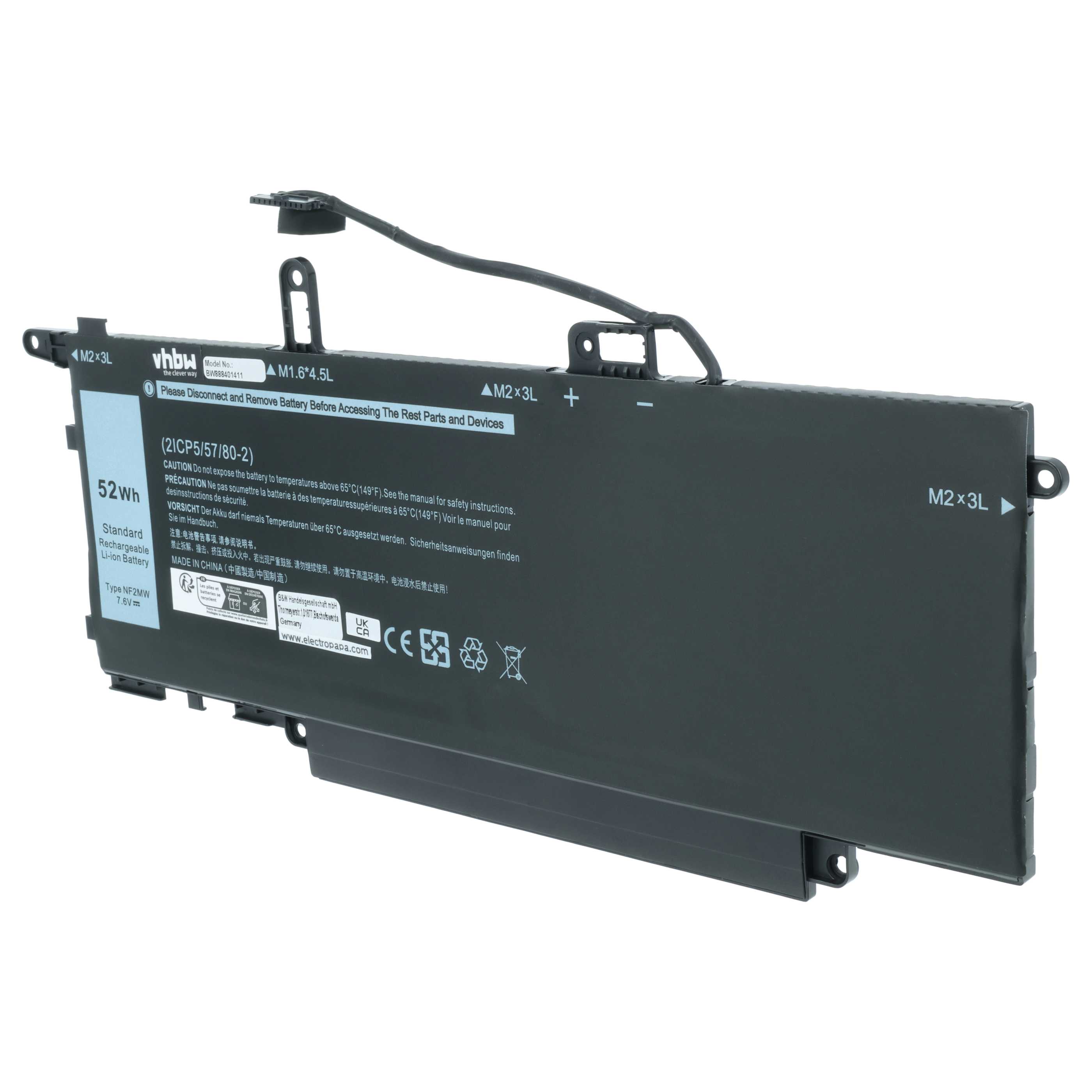 Akumulator do laptopa zamiennik Dell NF2MW - 6750 mAh 7,6 V LiPo