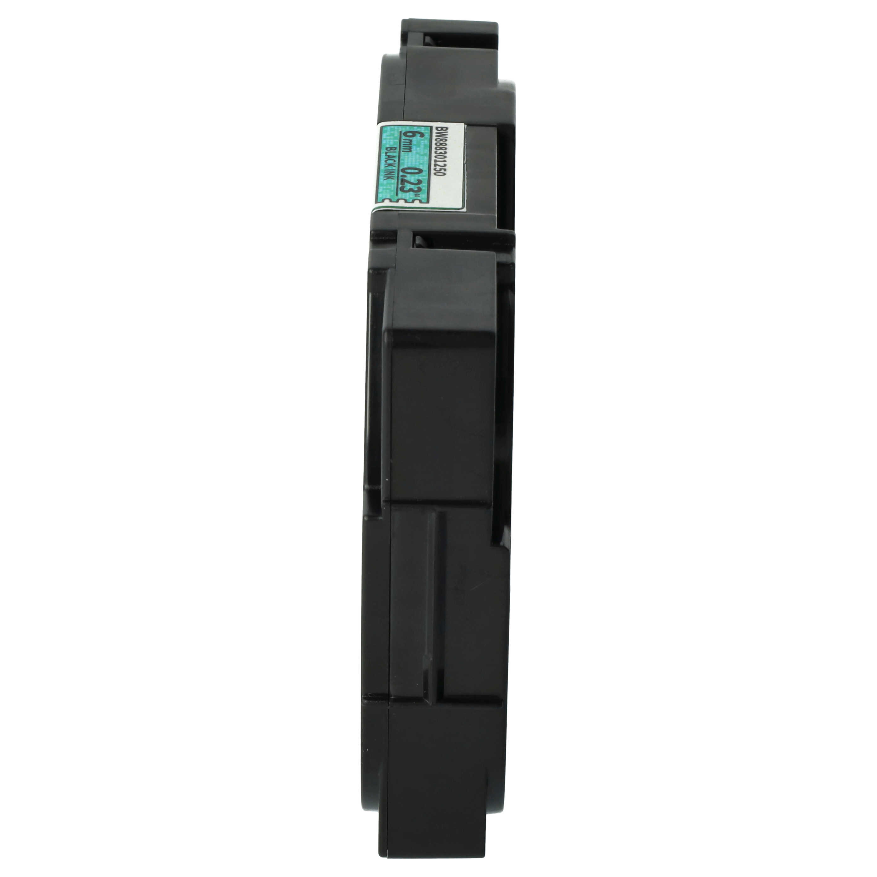 Cassette à ruban remplace Brother TZE-711L1 - 6mm lettrage Noir ruban Vert paillettes