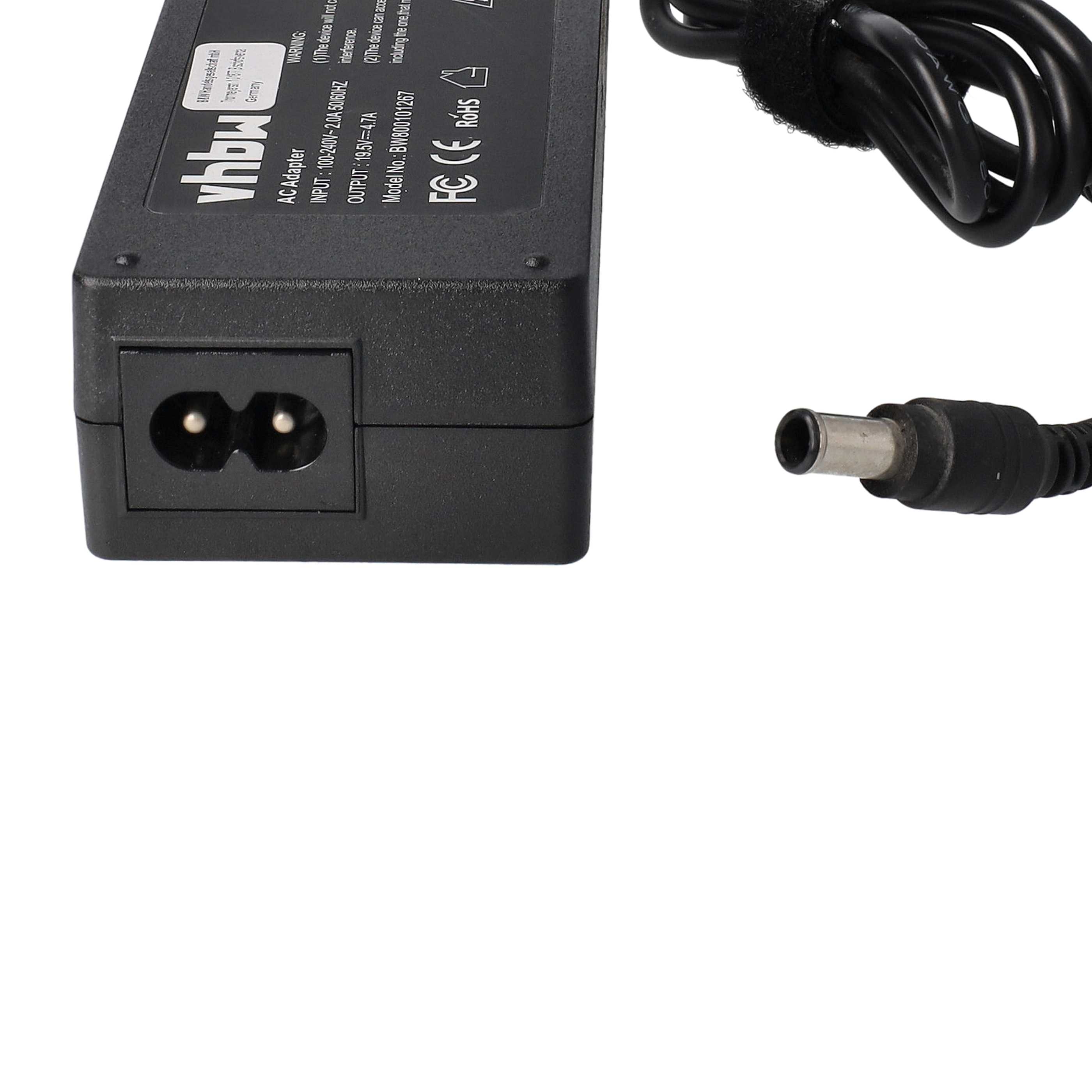 Mains Power Adapter replaces Sony PCGA-AC19V, PCGA-AC19V1, PCGA-AC19V10, PCGA-AC19V2 for SonyNotebook, 91 W