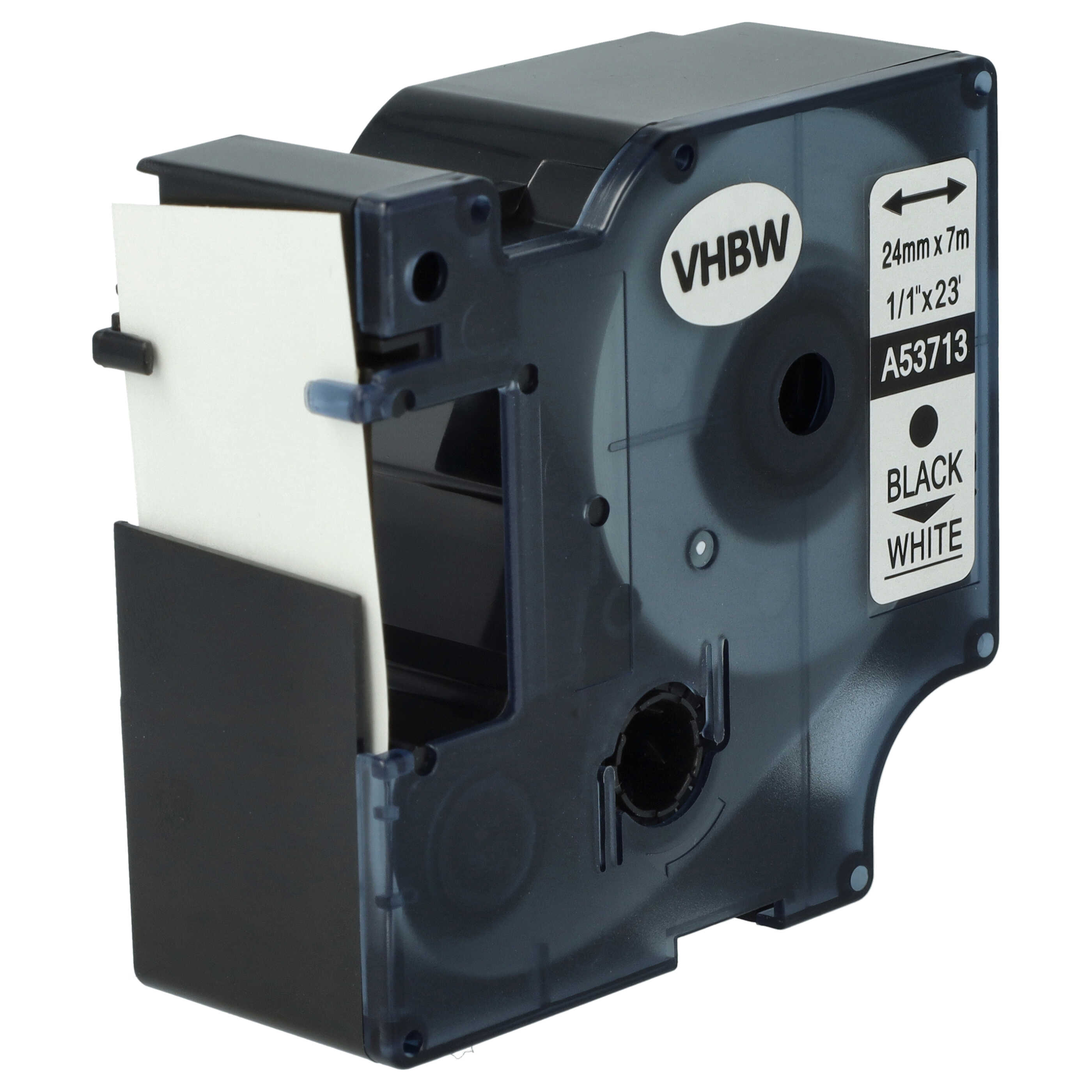 2x Label Tape replaces Dymo D1, 53713 - 24 mm Black to White
