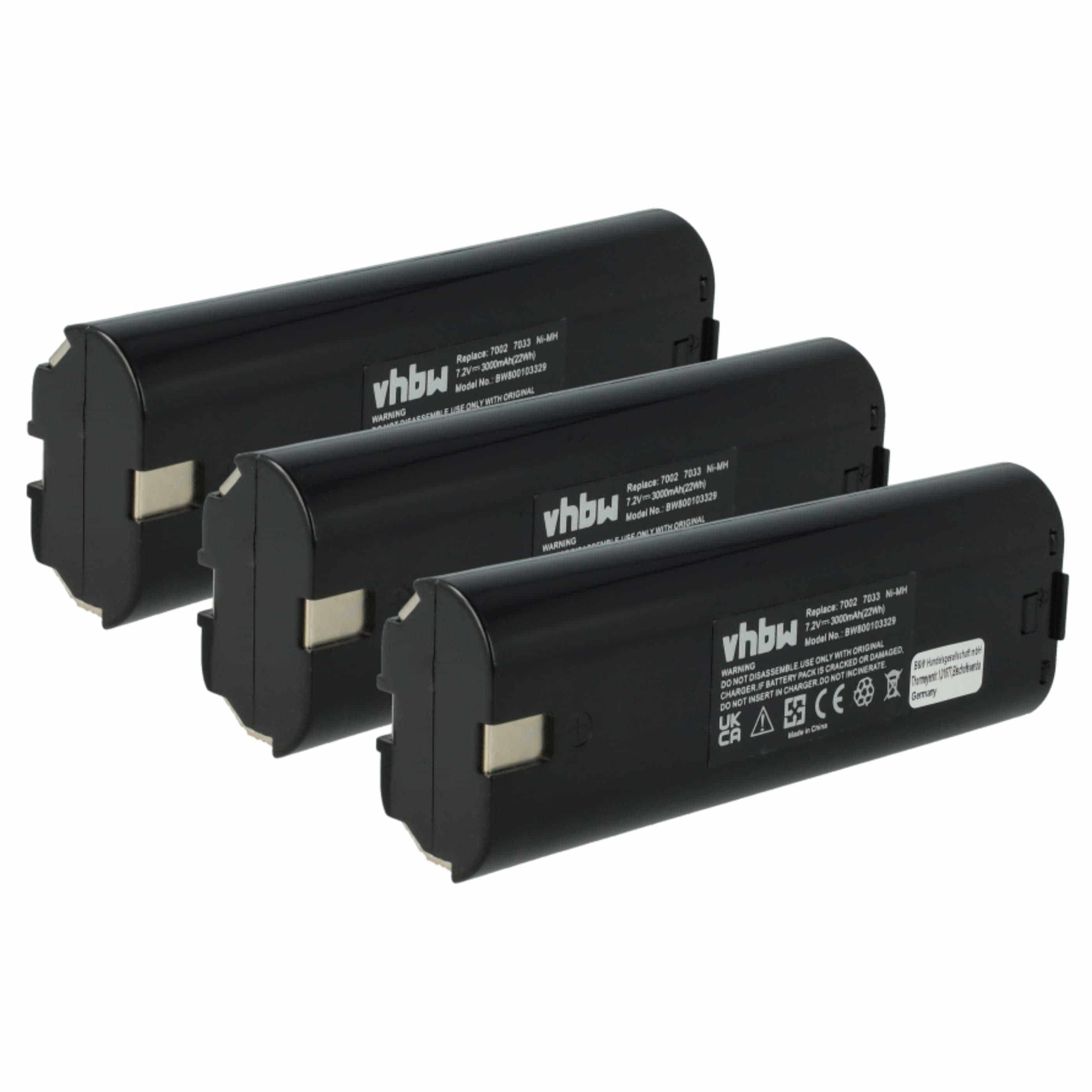 3x Battery replaces Einhell 91011 Electric Power Tool - 3000 mAh, 7.2 V, NiMH