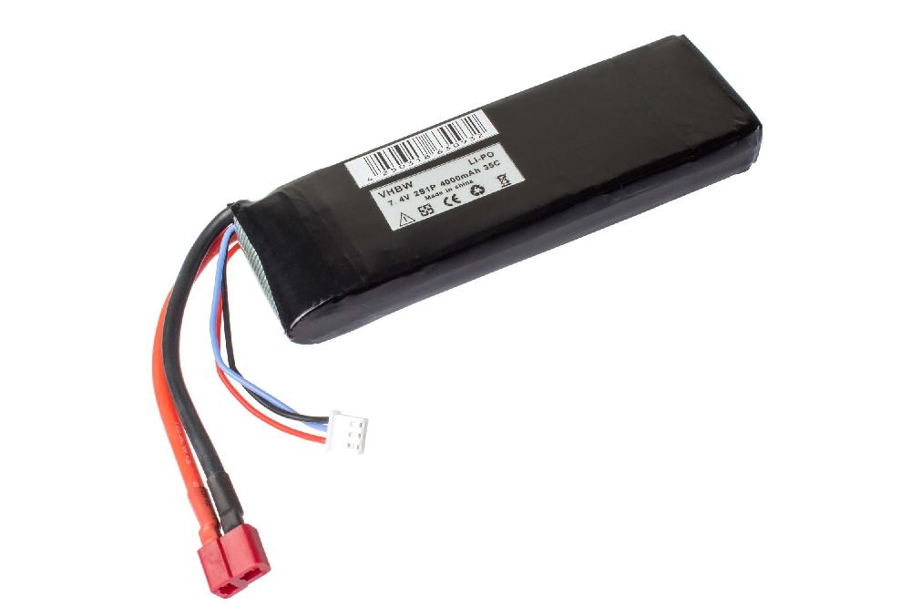 Batterie pour modèle radio-télécommandé - 4000mAh 7,4V Li-polymère, AWG 12 / AWG 22