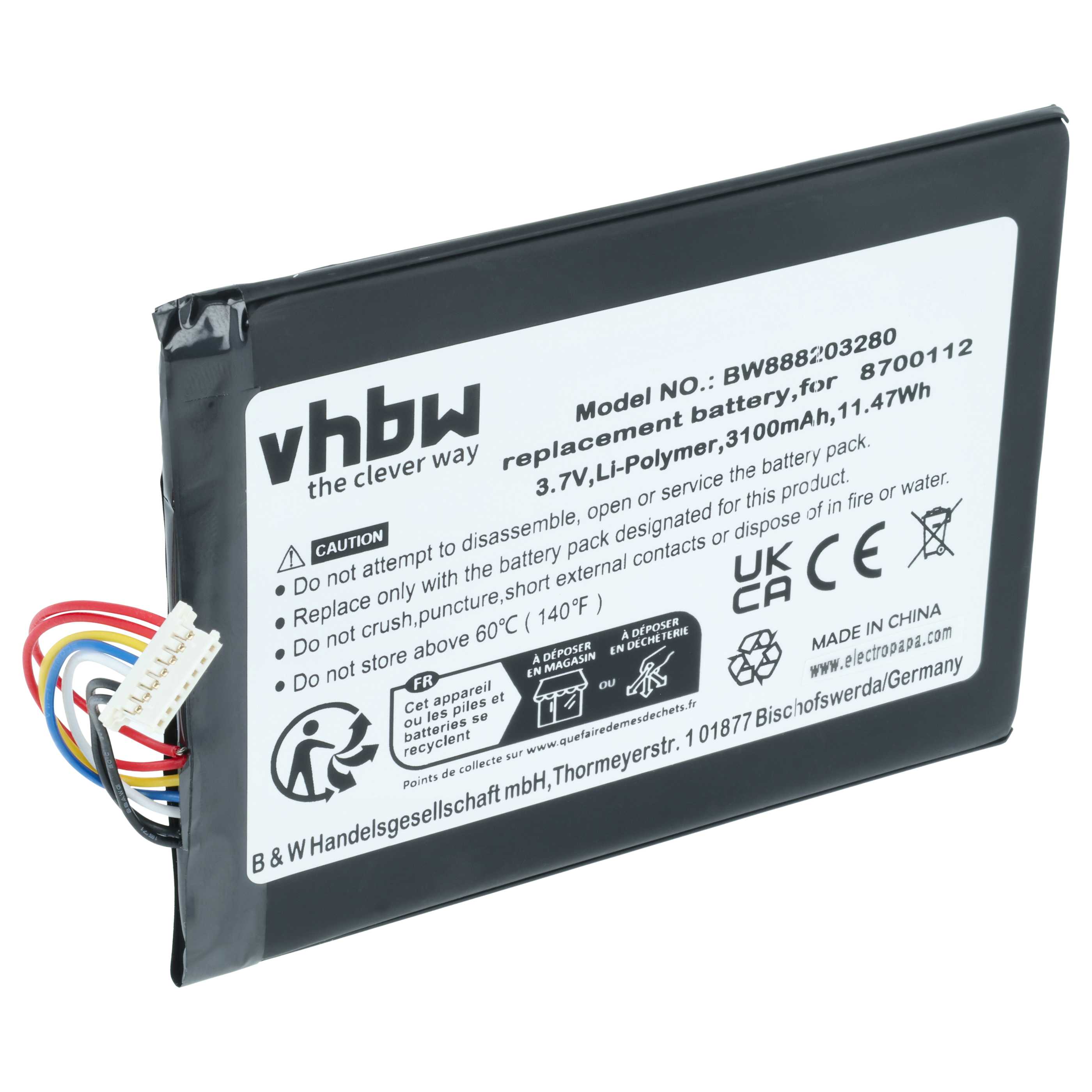 Batteria sostituisce Bang & Olufsen 8700112 per altoparlanti - 3100mAh 3,7V Li-Poly
