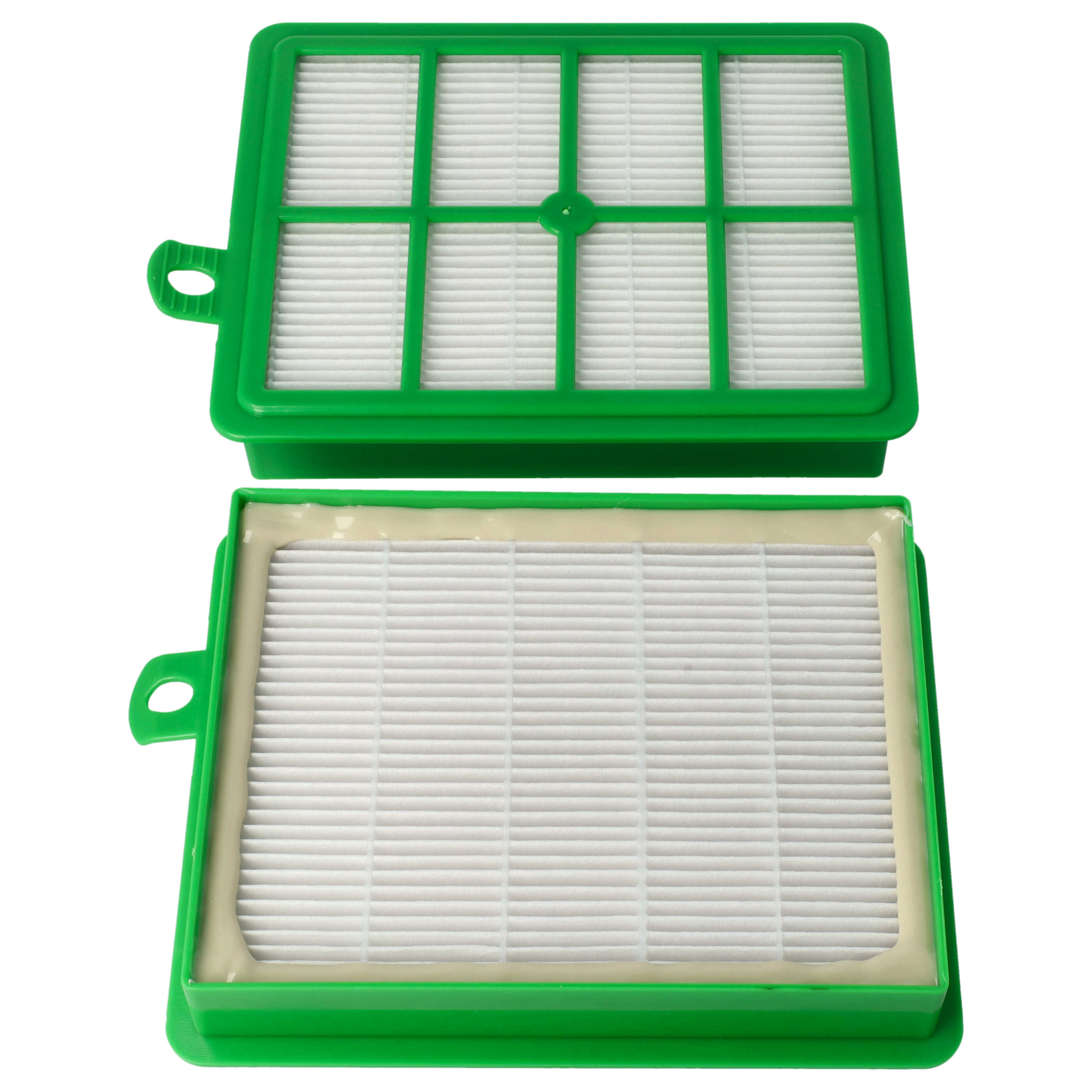 2x Filtro sostituisce AEG ASF1W, AFS1, E 12, AFS1W, AEFG12W per aspirapolvere - filtro HEPA, bianco / verde