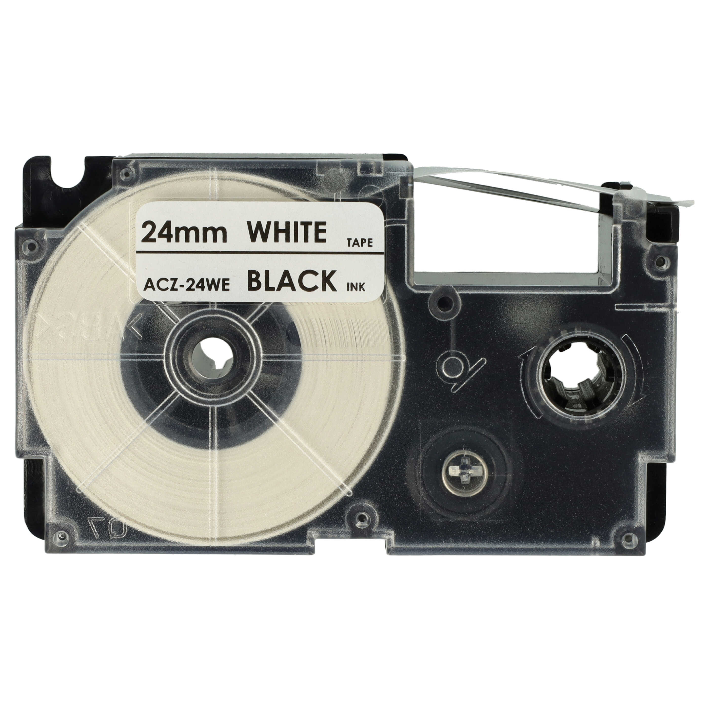 Label Tape as Replacement for Casio XR-24WE1, XR-24WE - 24 mm Black to White