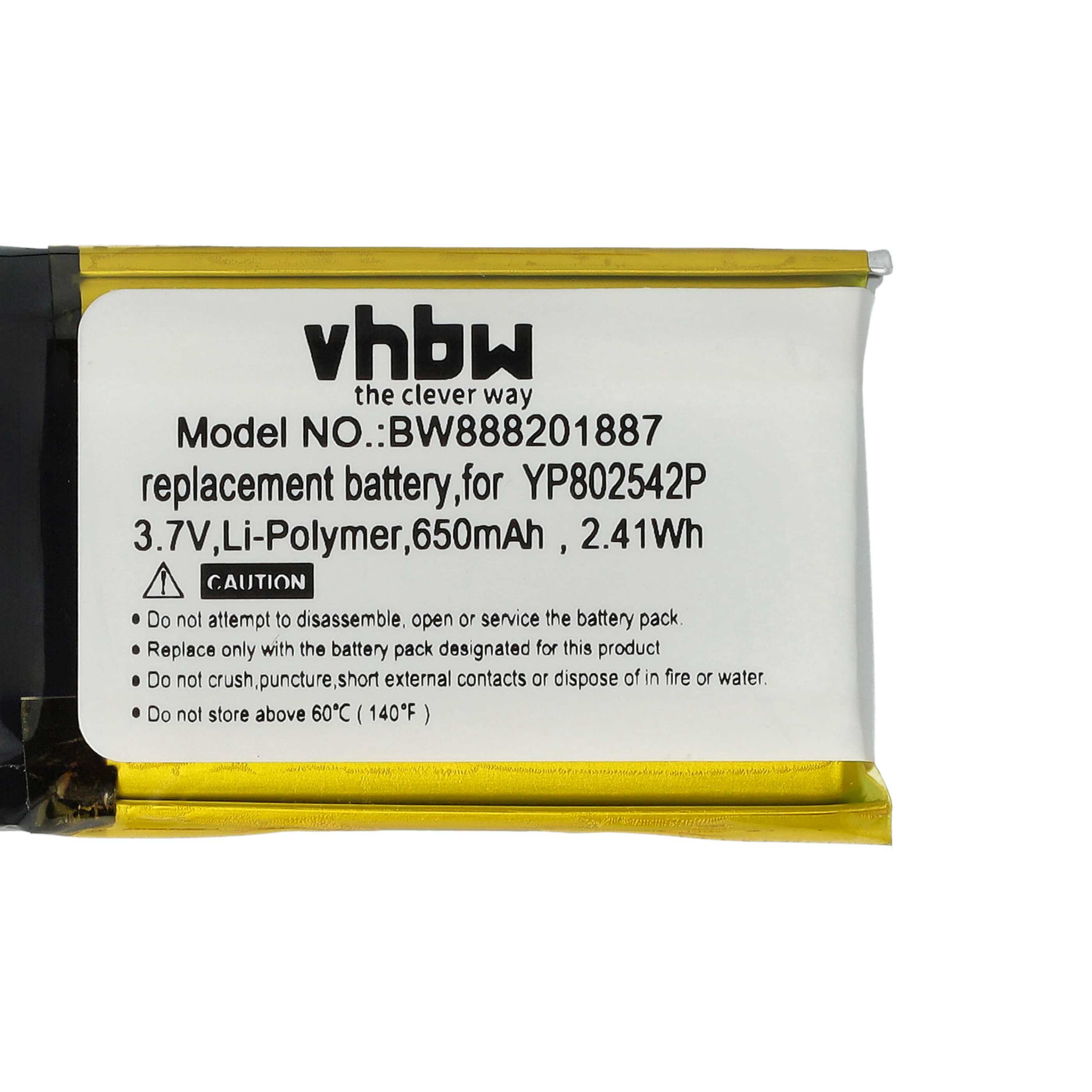 2x Akumulator do słuchawek bezprzewodowych zamiennik Sena YP802542P - 650 mAh 3,7 V LiPo