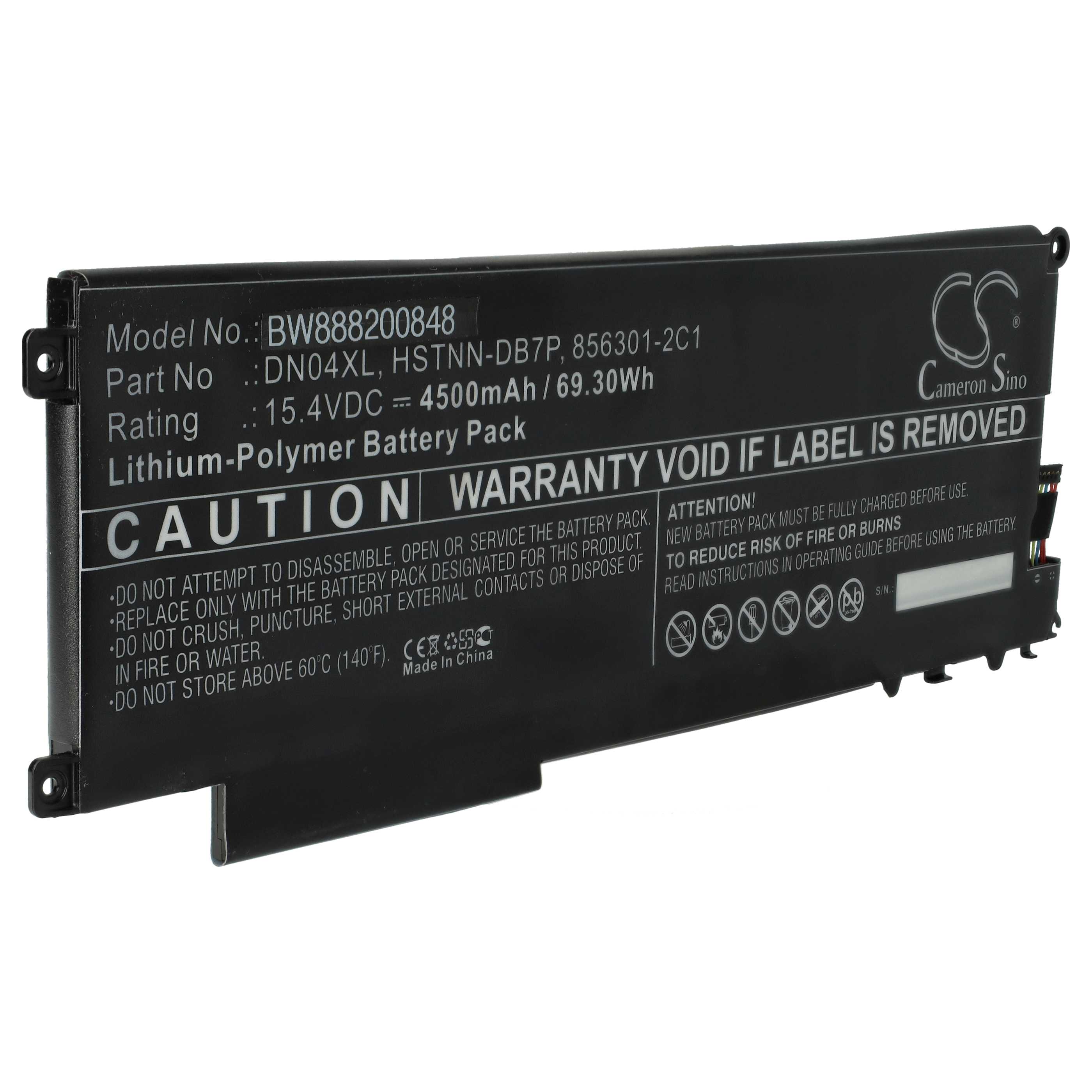 Batteria sostituisce HP 856843-850, 856543-855, 856301-2C1 per notebook HP - 4500mAh 15,4V Li-Poly nero