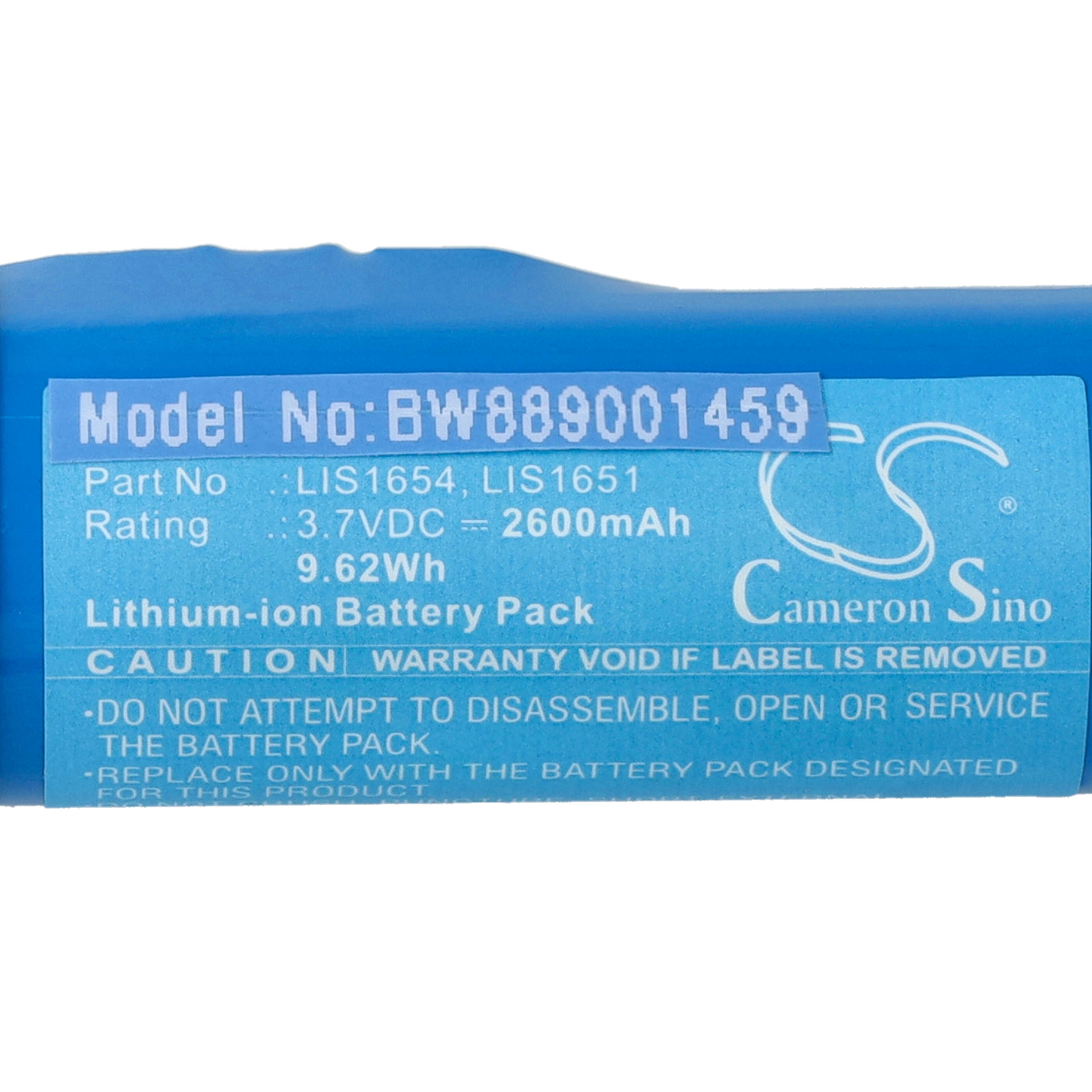 Gamer Joypad Battery replaces Sony LIS1654, LIS1441, LIS1651 - 2600 mAh 3.7 V Li-Ion