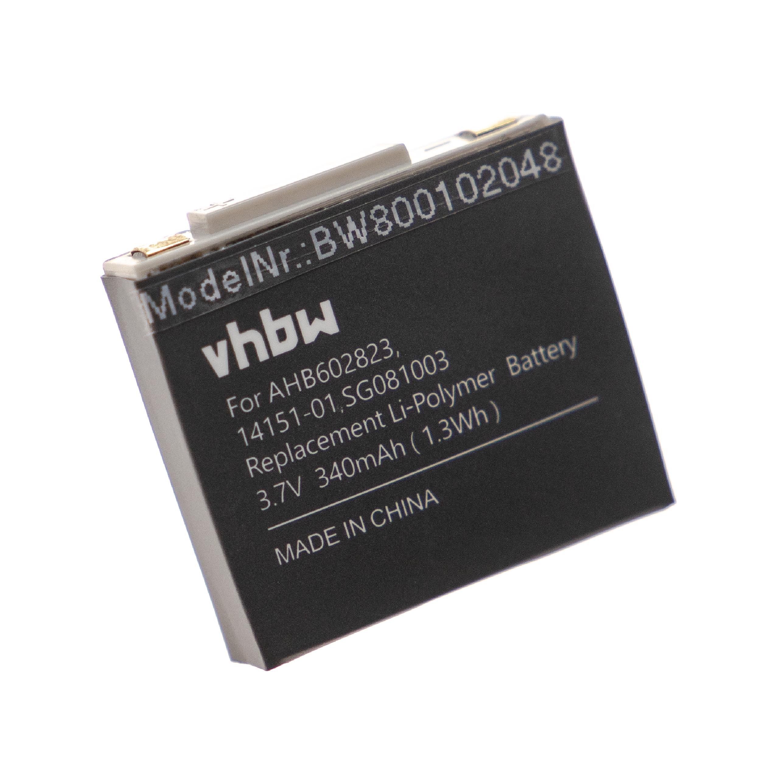 Batterie remplace GN Netcom 2901-249, 14151-02, 14151-01 pour casque audio - 340mAh 3,7V Li-polymère