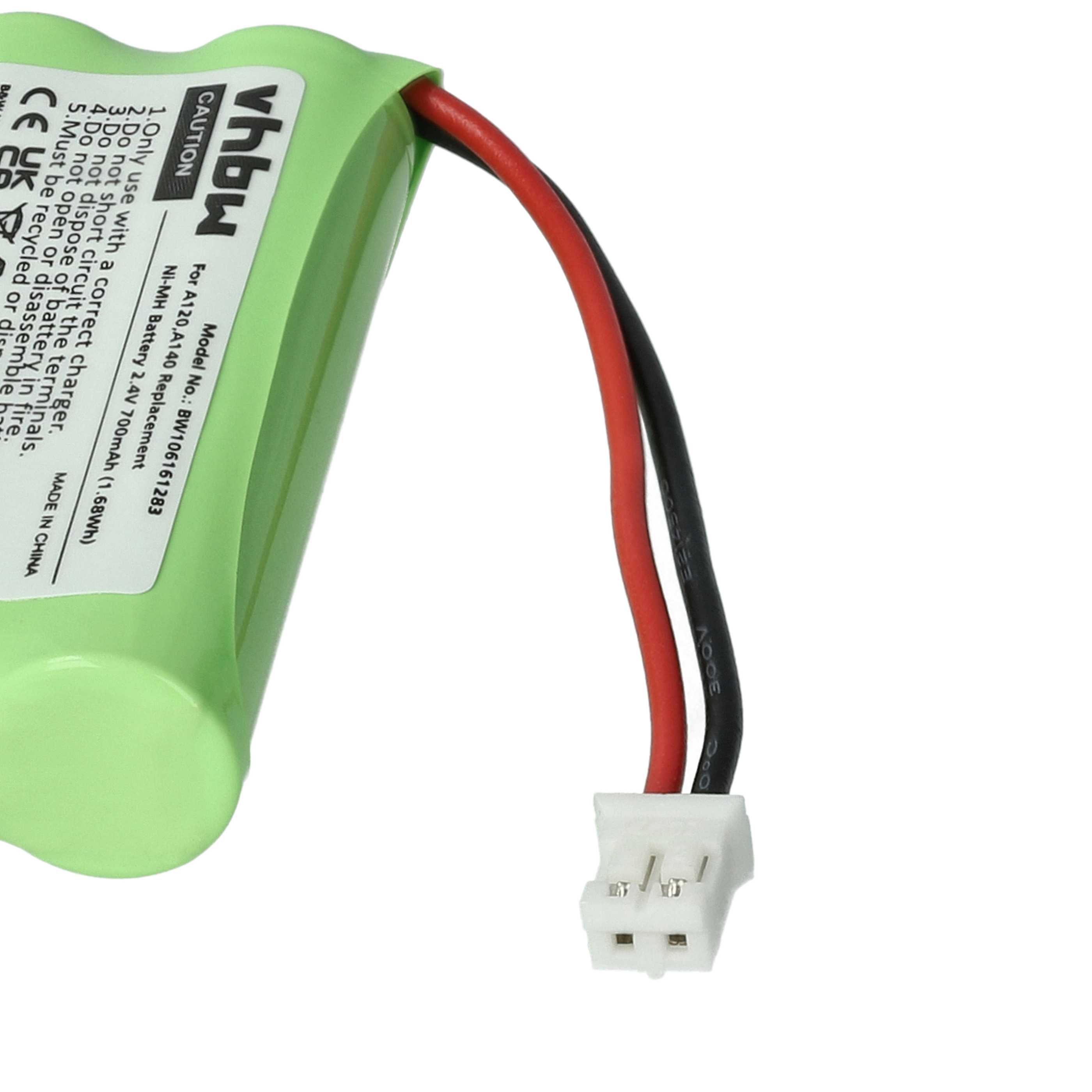 5x Batteries remplace 55AAAHR2BMX, 220382C1, 220436C1, 41AAAH2BMX pour téléphone T-Com - 700mAh 2,4V NiMH