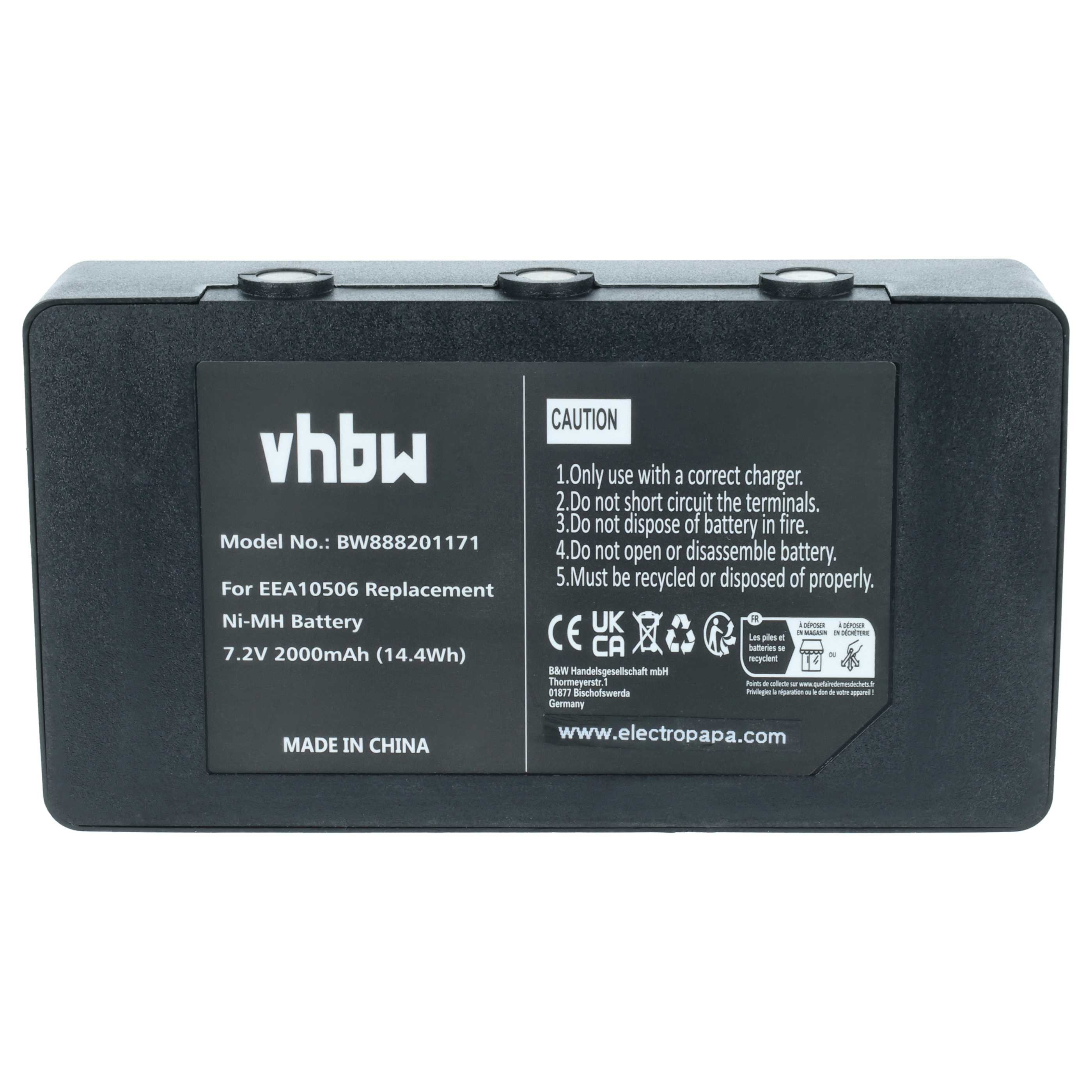Batería reemplaza Palfinger EEA10508, EEA10506 sistema control - 2000mAh 7,2V NiMH