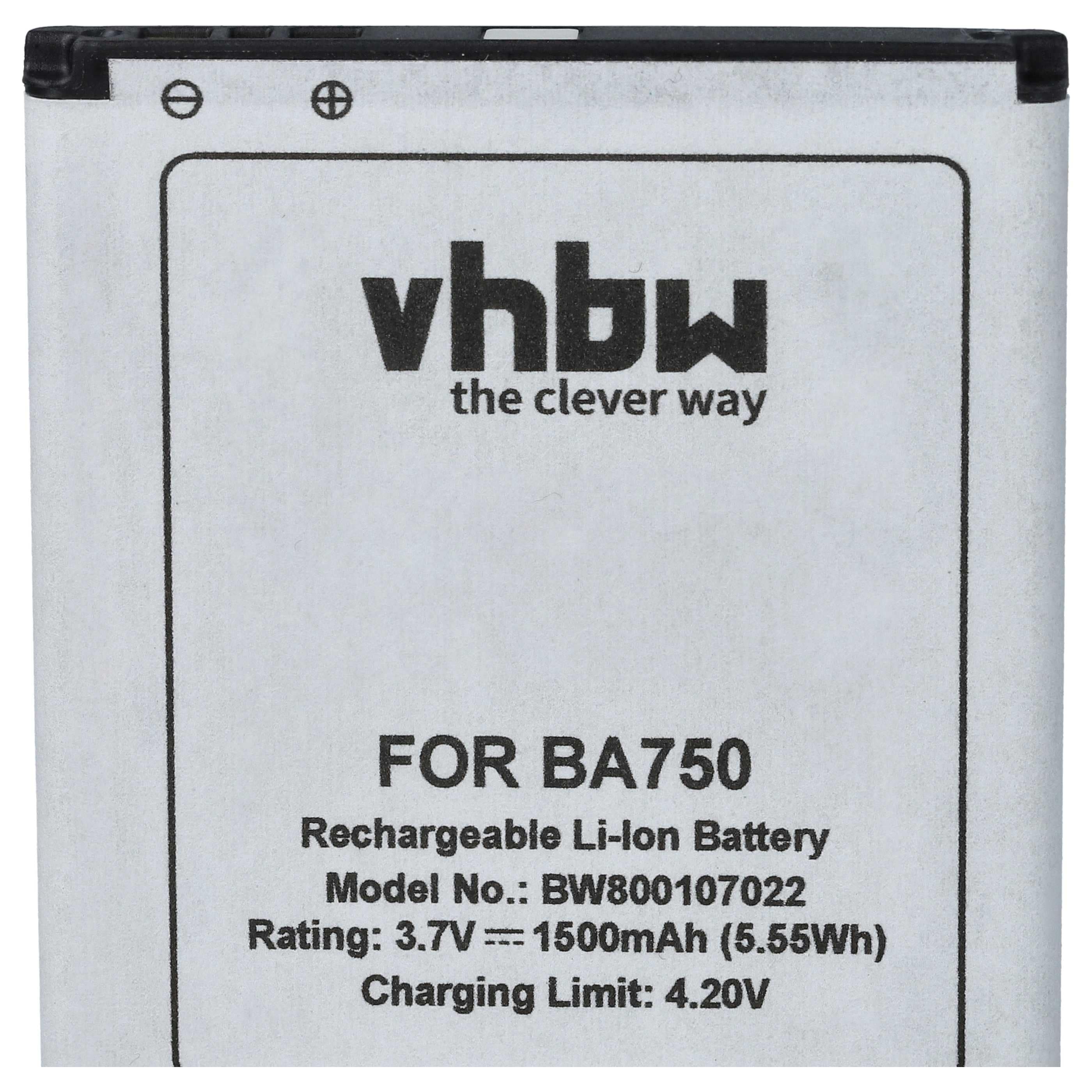 Akumulator do telefonu smartfona zamiennik Sony-Ericsson BA750 - 1500 mAh 3,7 V Li-Ion