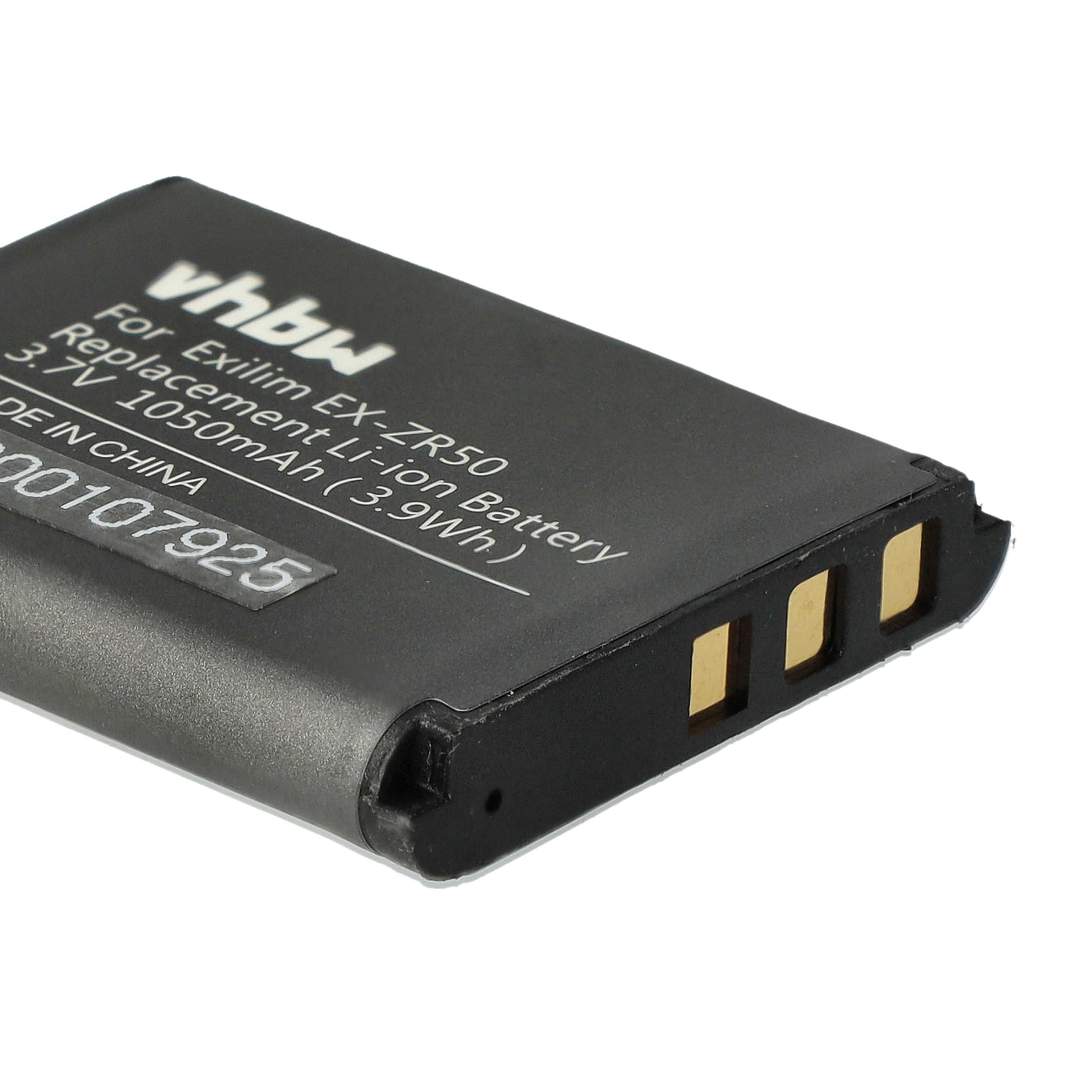 2x Battery replaces Casio NP-160 - 1050mAh, 3.7V, Li-Ion