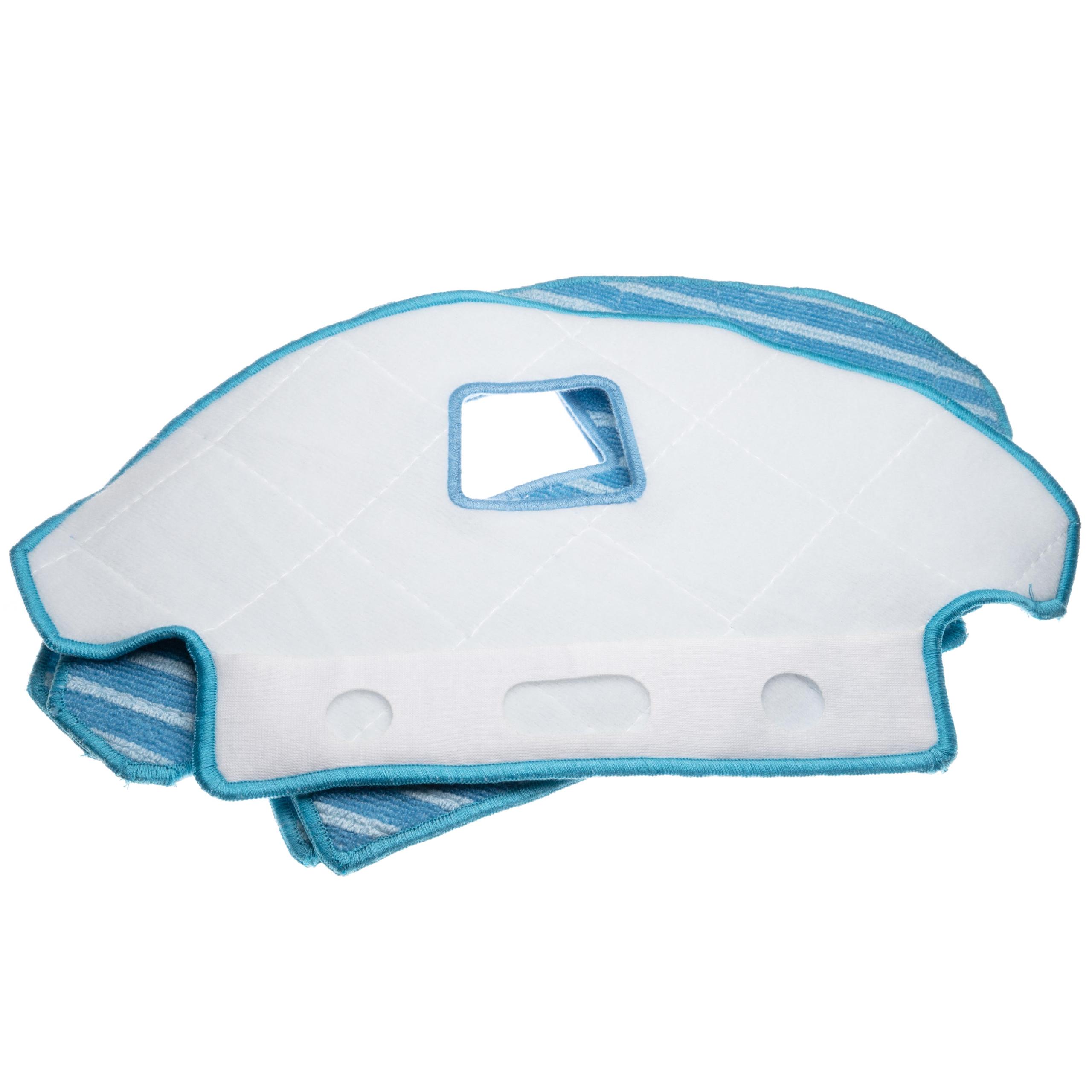 Set di panni (1x Supporto, 3x panni in microfibra) per aspirapolvere Ecovacs Deebot Ozmo 930 - plastica, blu