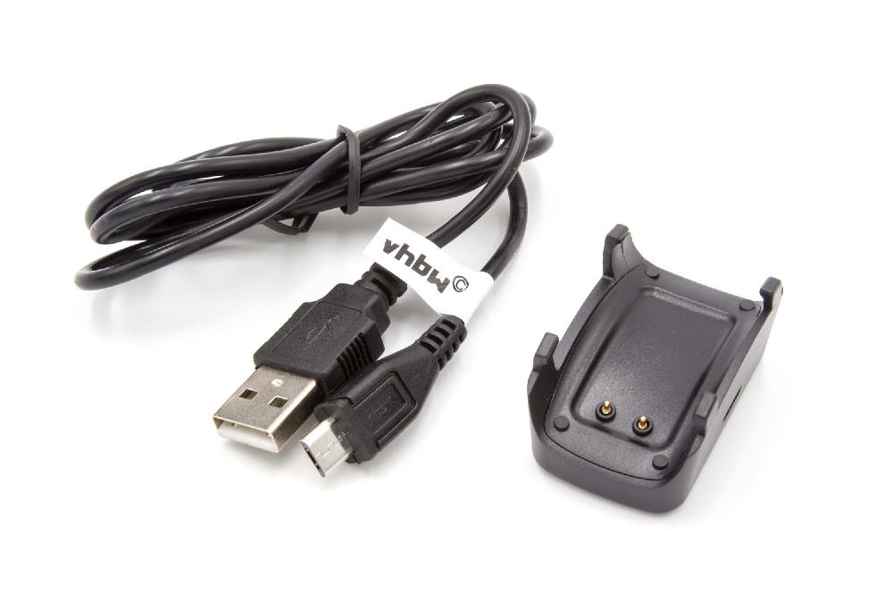 Estación carga USB para smartwatch Samsung Gear Fit 2, Fit 2 Pro, SM-R360, SM-R365 - Carcasa + cable de carga