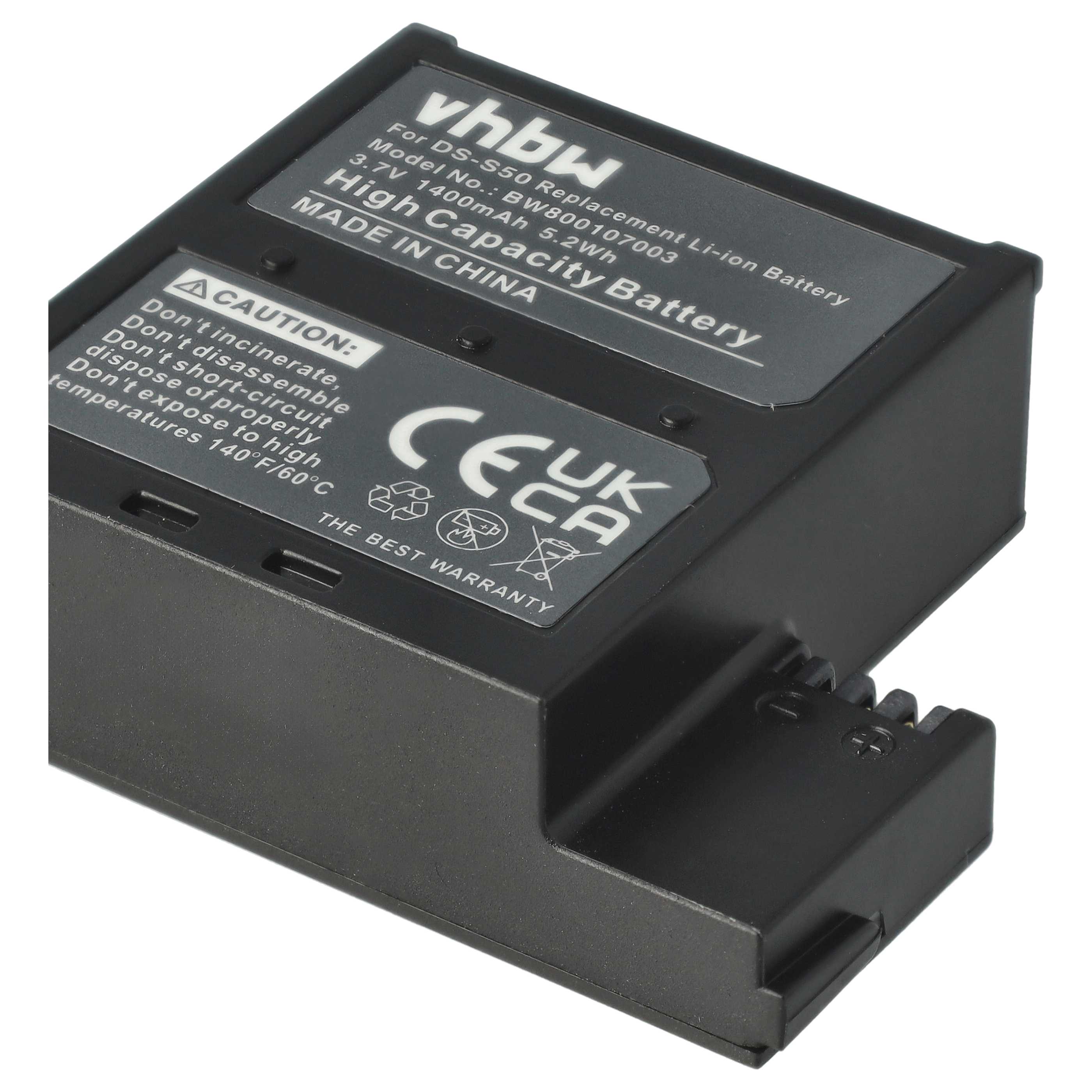 Videokamera-Akku (2 Stück) als Ersatz für AEE DS-S50, VCC-A034-SB für AEE - 1400mAh 3,7V Li-Ion