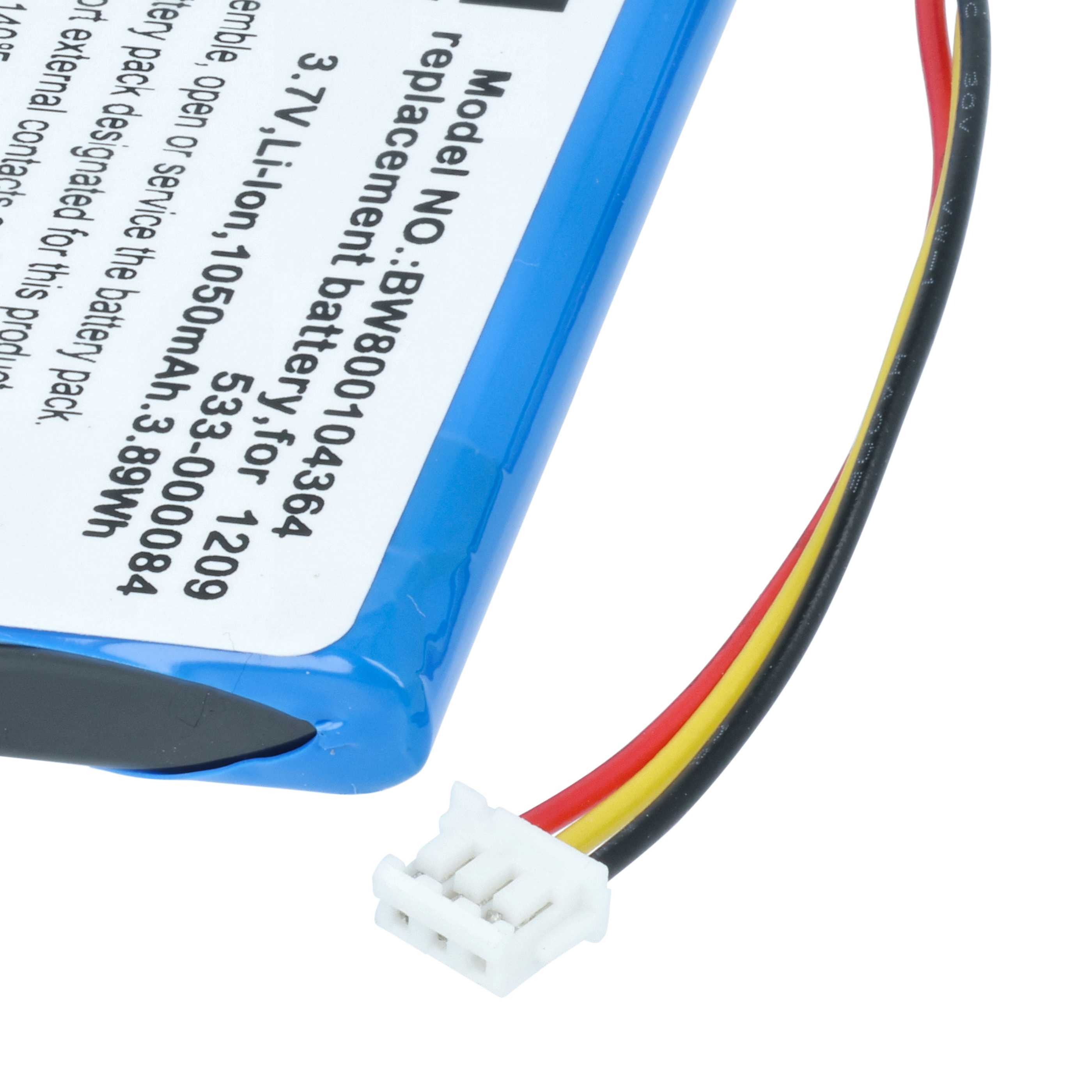 Remote Control Battery replaces Logitech 1209, 533-000084 - 1050 mAh 3.7 V Li-Ion